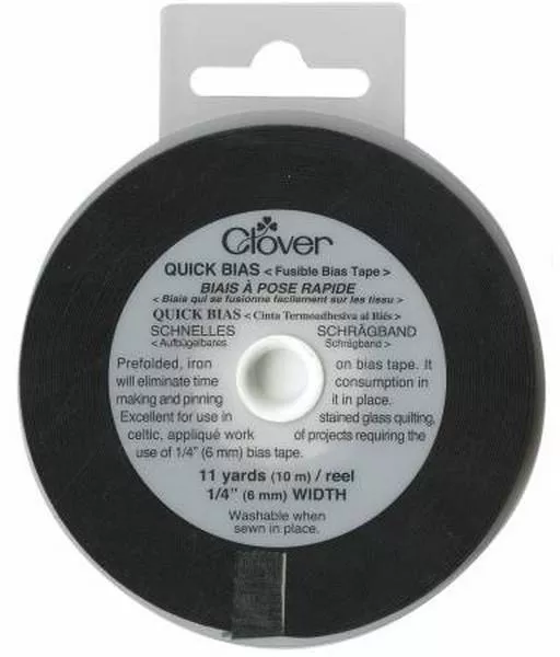 Fusible Quick Bias Black - 1/4" x 11 yards