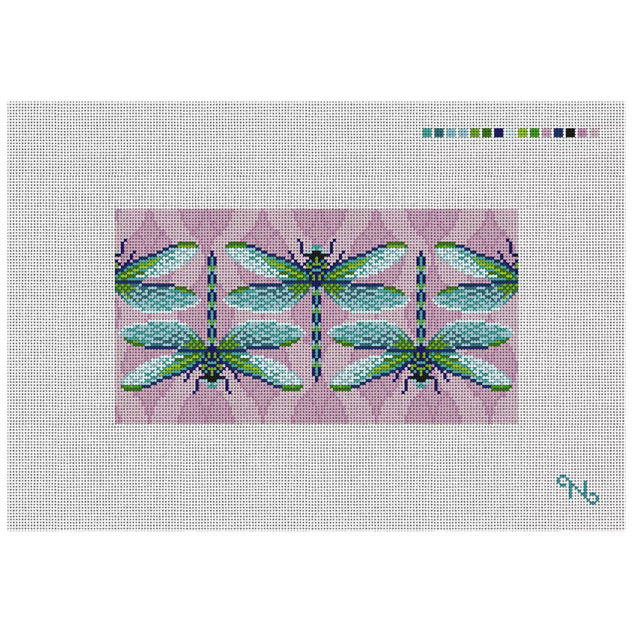 Garden Dragonfly Needlepoint Eyeglass Case Kit