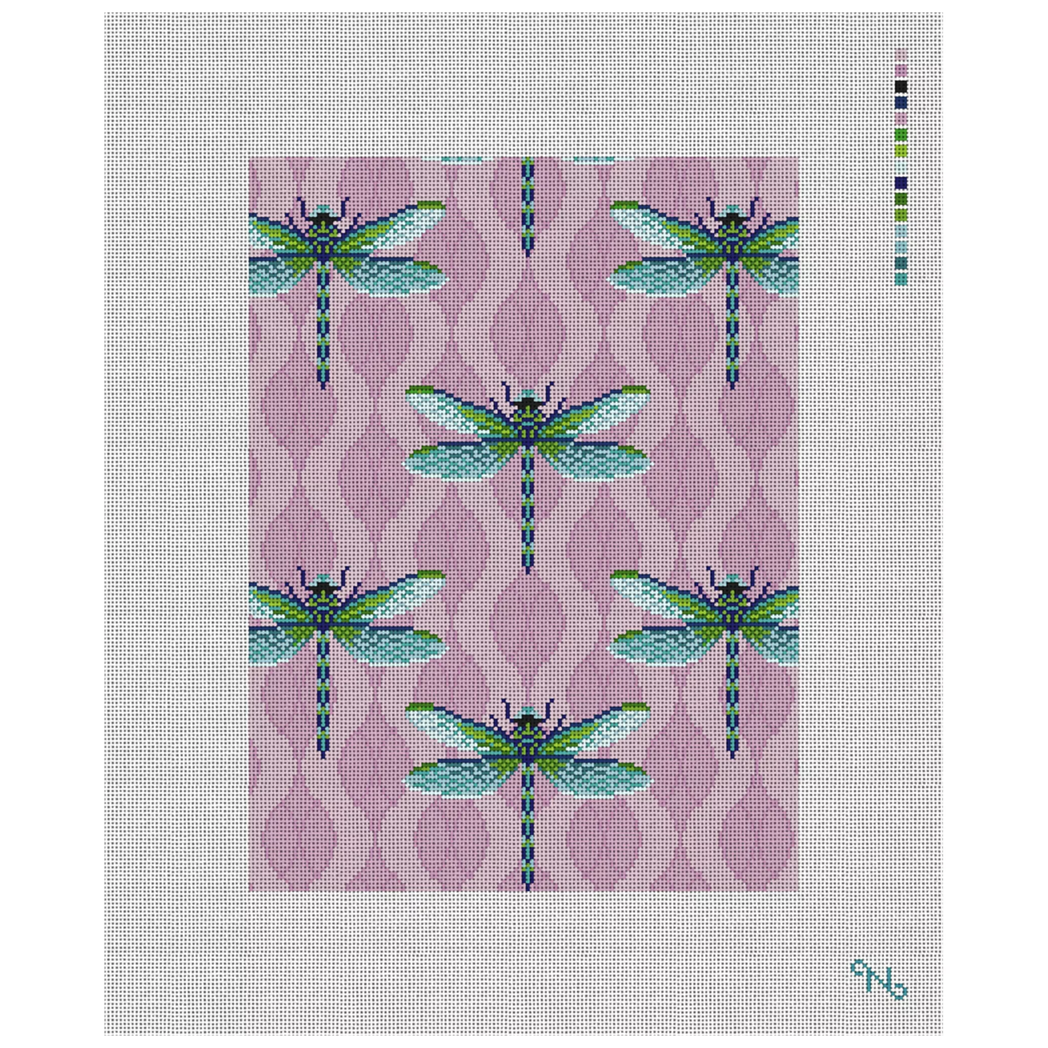 Garden Dragonfly Trifold Wallet Needlepoint Kit