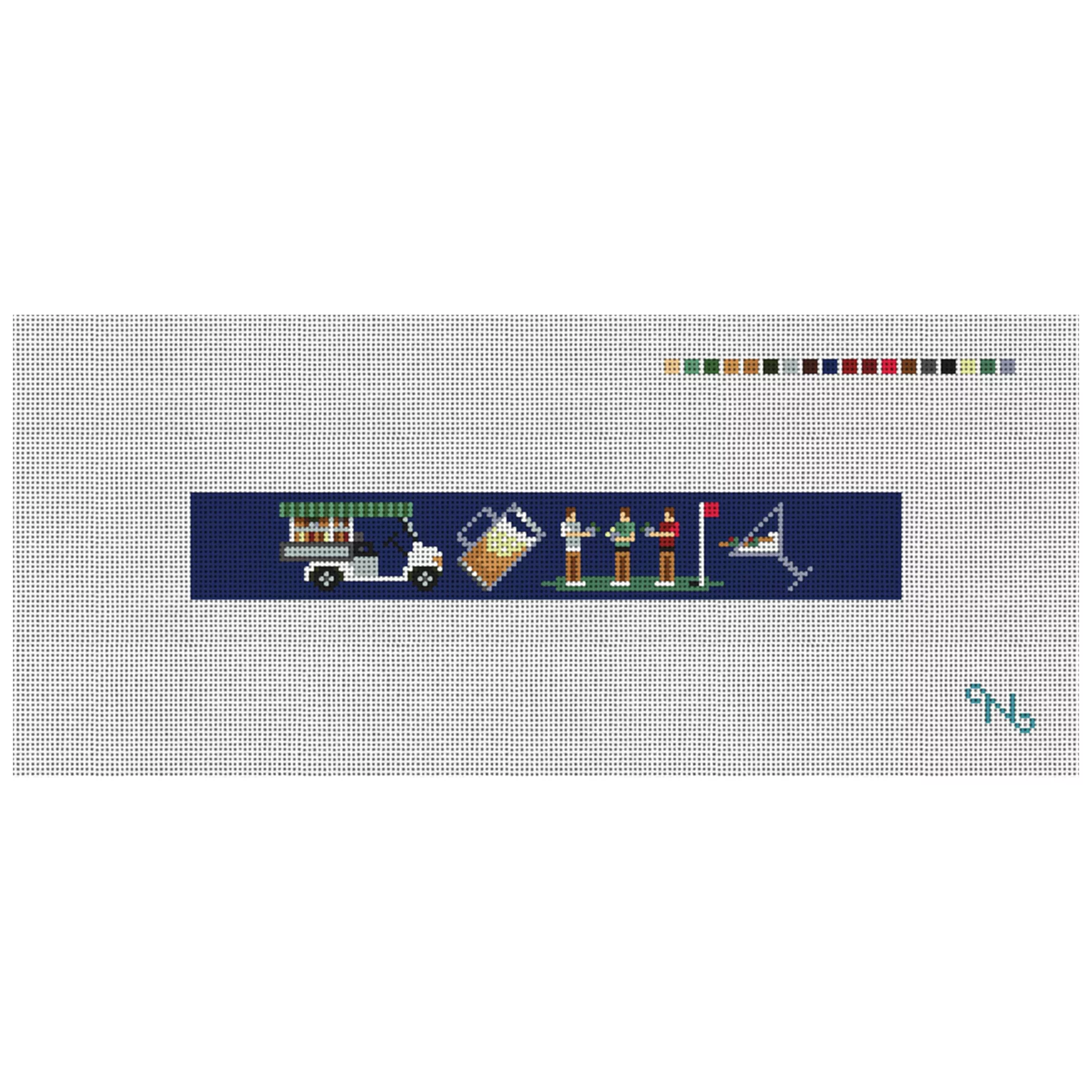 Golfer's Bar Cart Needlepoint Key Fob Kit