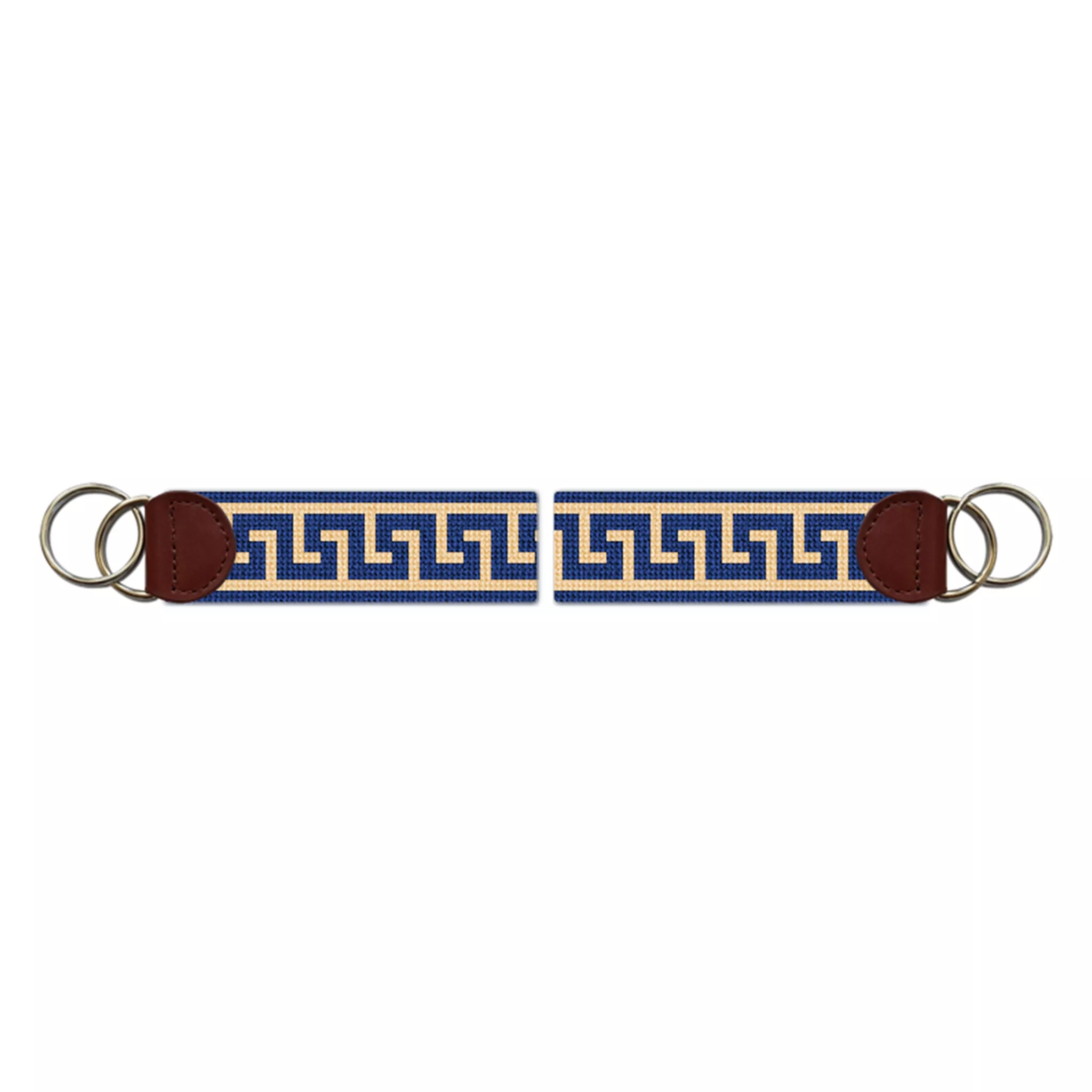 Greek Key Needlepoint Key Fob