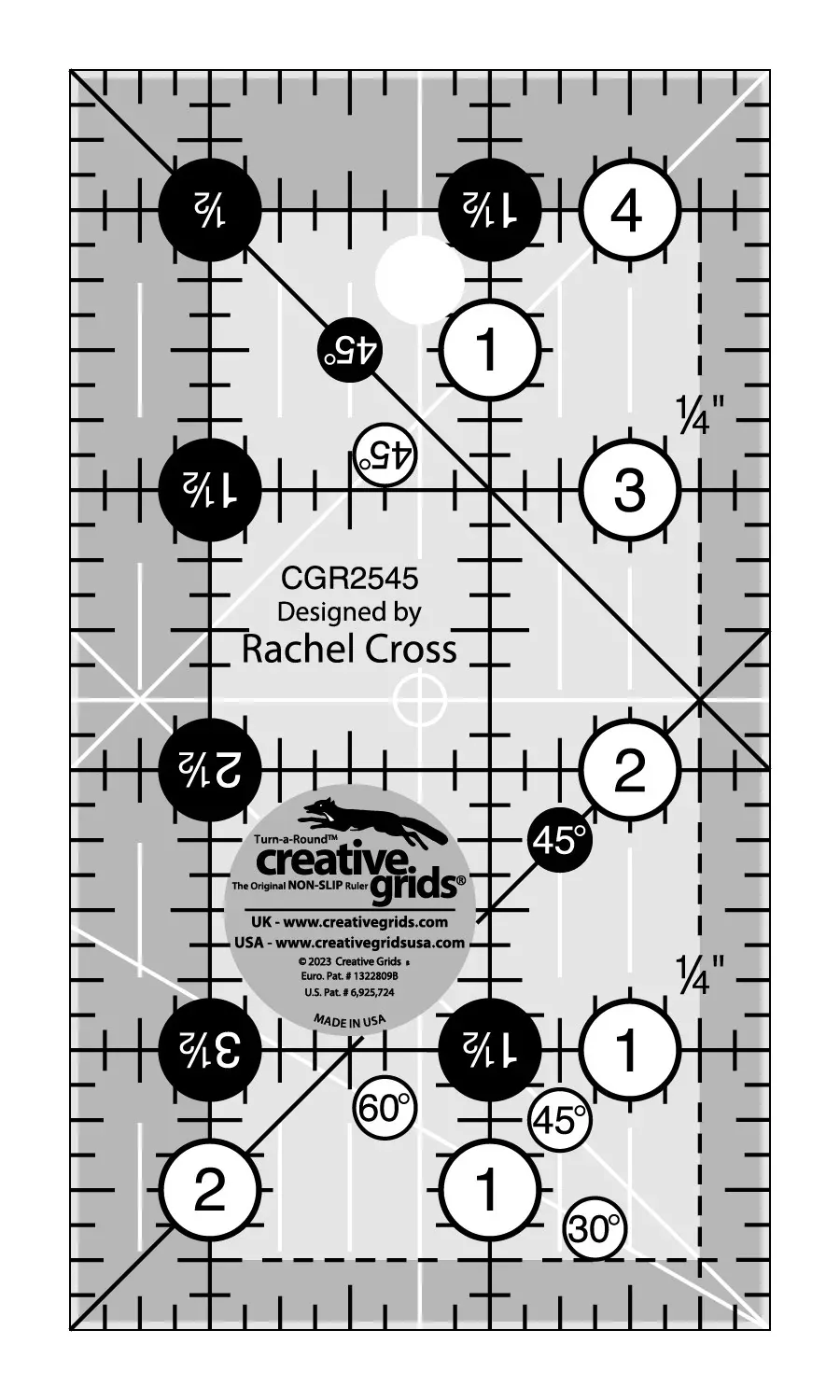 Grids Quilt Ruler Rectangle 2-1/2in x 4-1/2inCGR2545