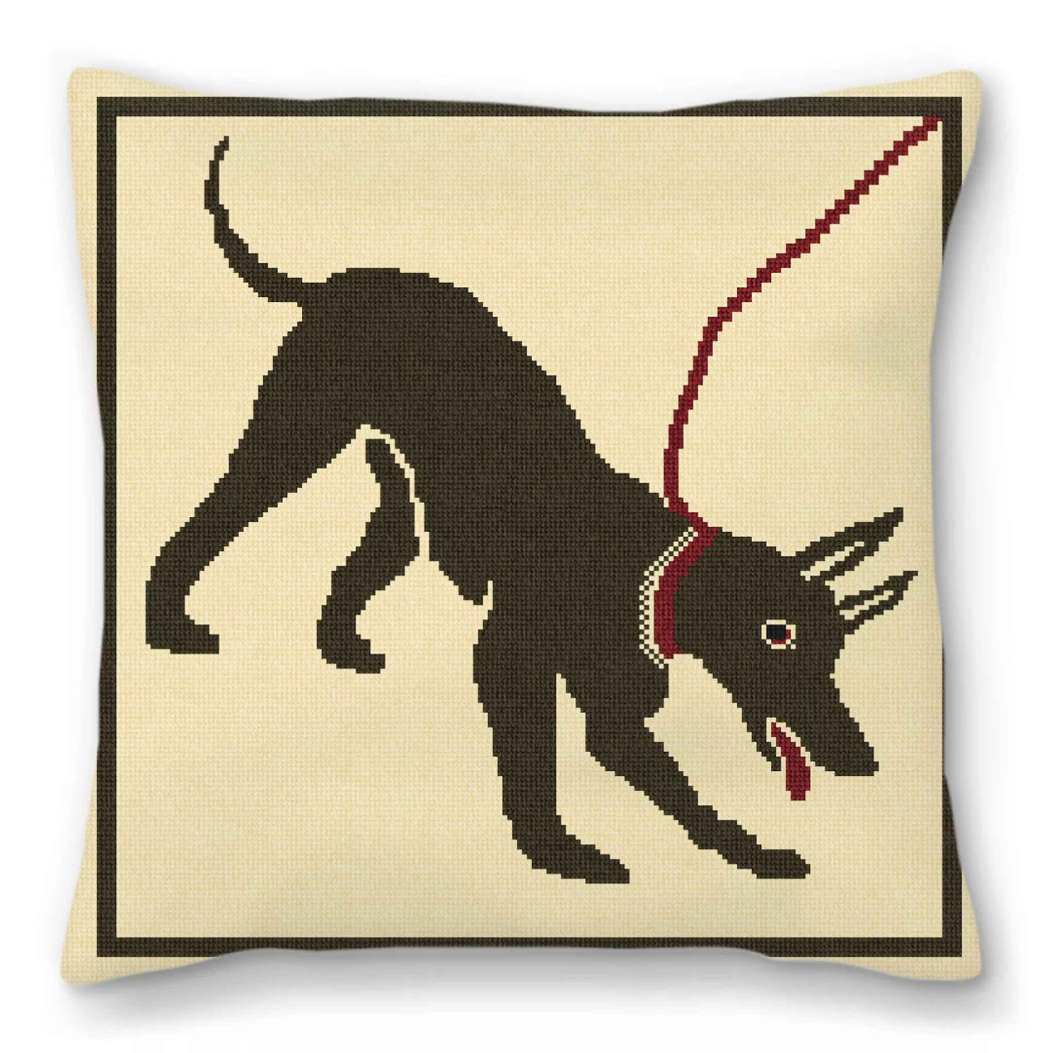 Guard Dog Needlepoint Pillow