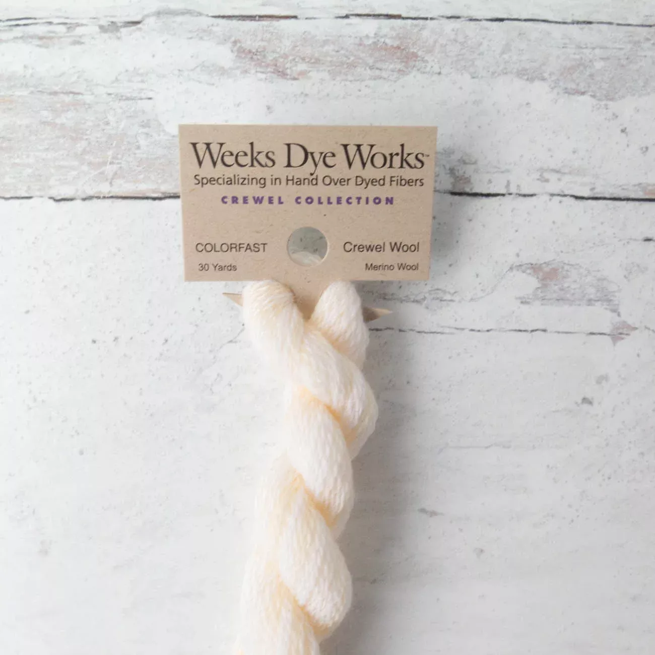 Hand Over Dyed Crewel Wool Yarn - Whitewash (1091)