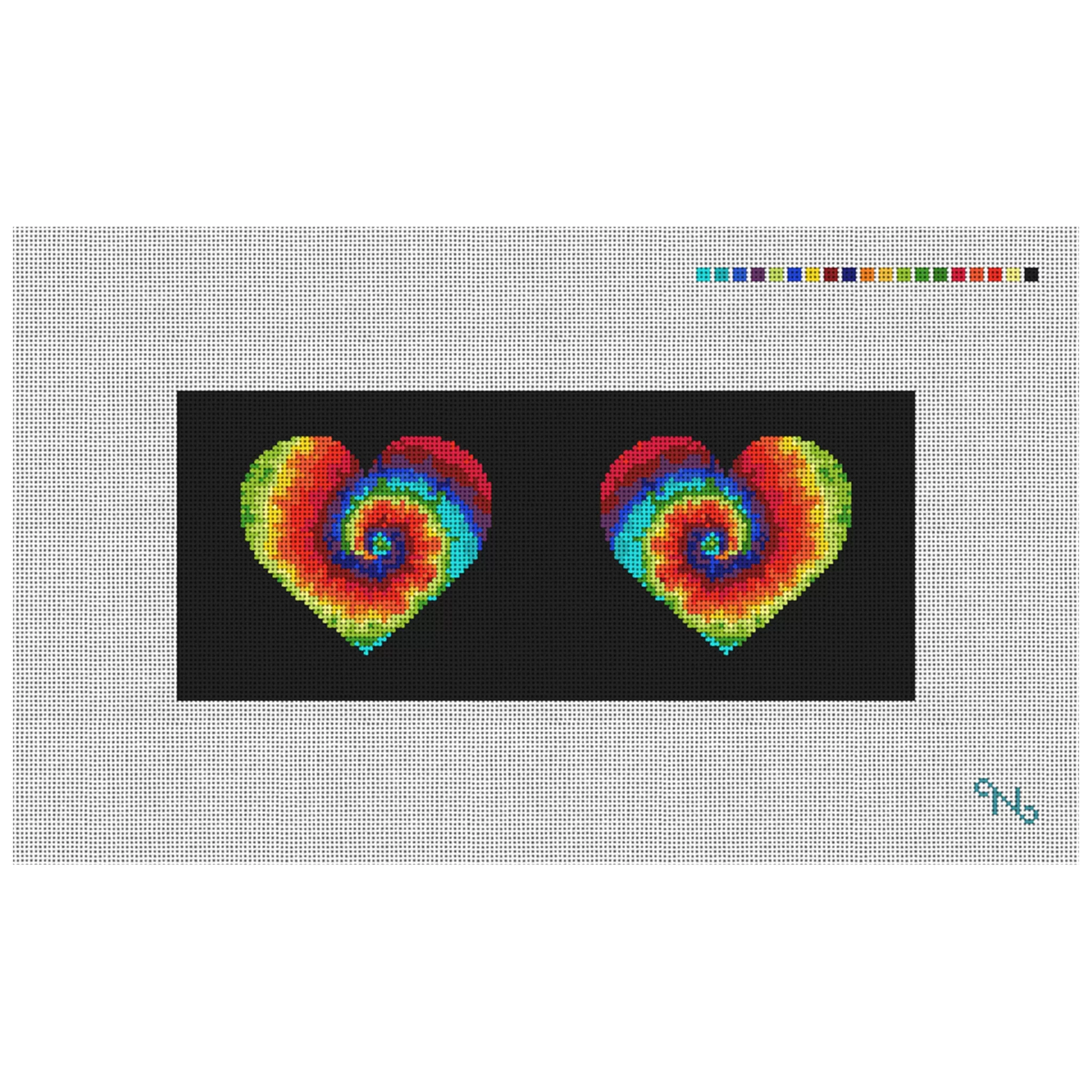Heart Tie Dye Needlepoint Flask Kit