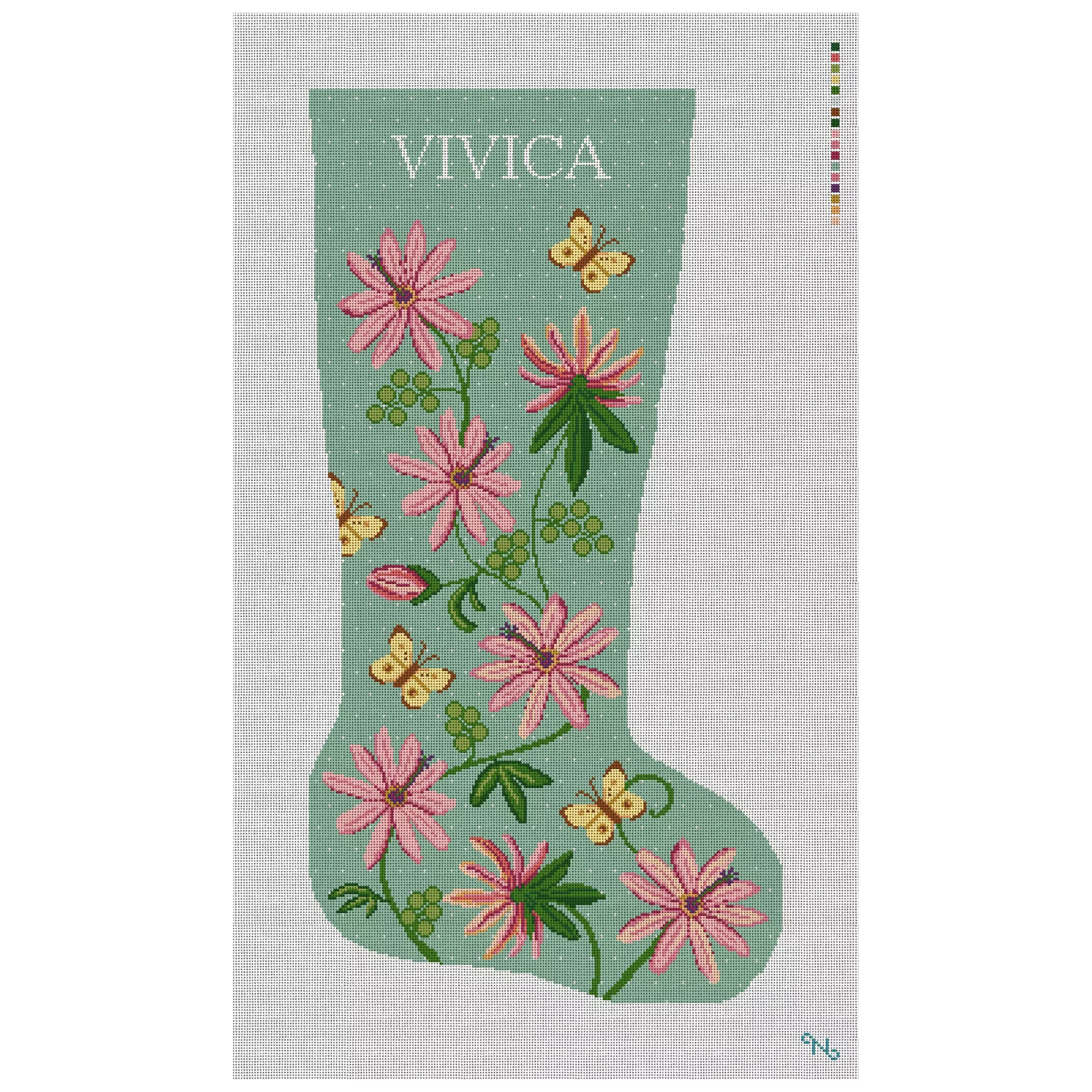 Holiday Blooms Stocking Needlepoint Kit
