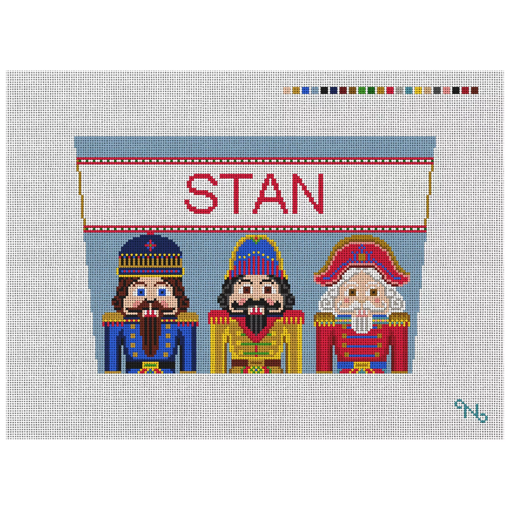 Holiday Nutcrackers Stocking Cuff Needlepoint Kit