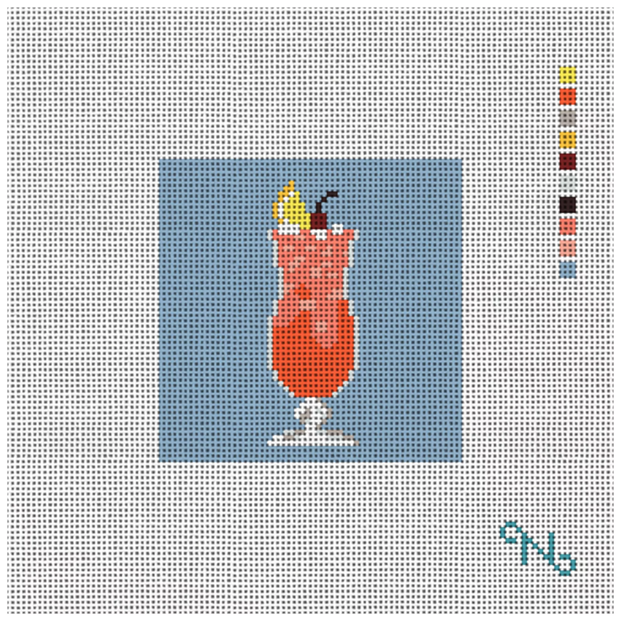 Hurricane Cocktail Needlepoint Ornament Kit