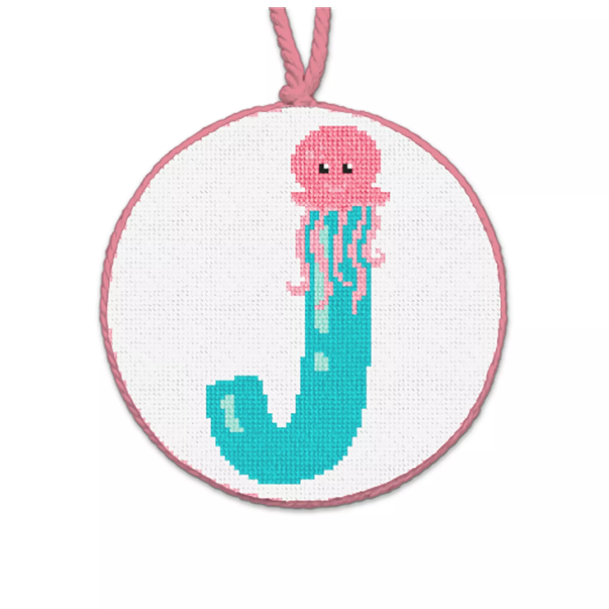 Jolly Jellyfish Needlepoint Ornament