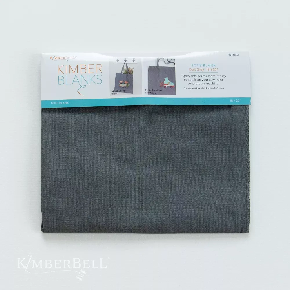 Kimberbell Canvas Tote Blank, 18 x 20″, Dark Grey (Disc)