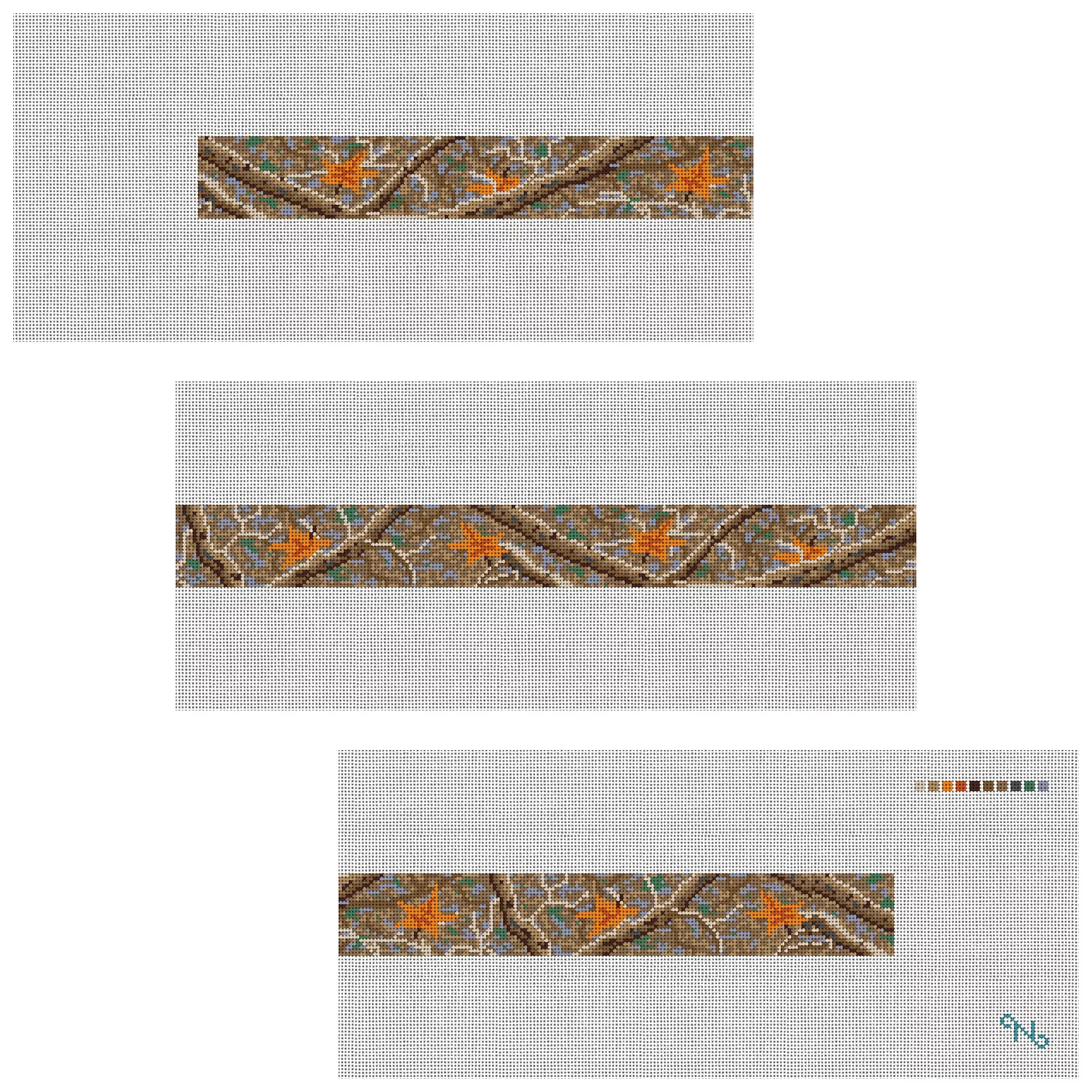 Leafy Camo Needlepoint Belt Kit
