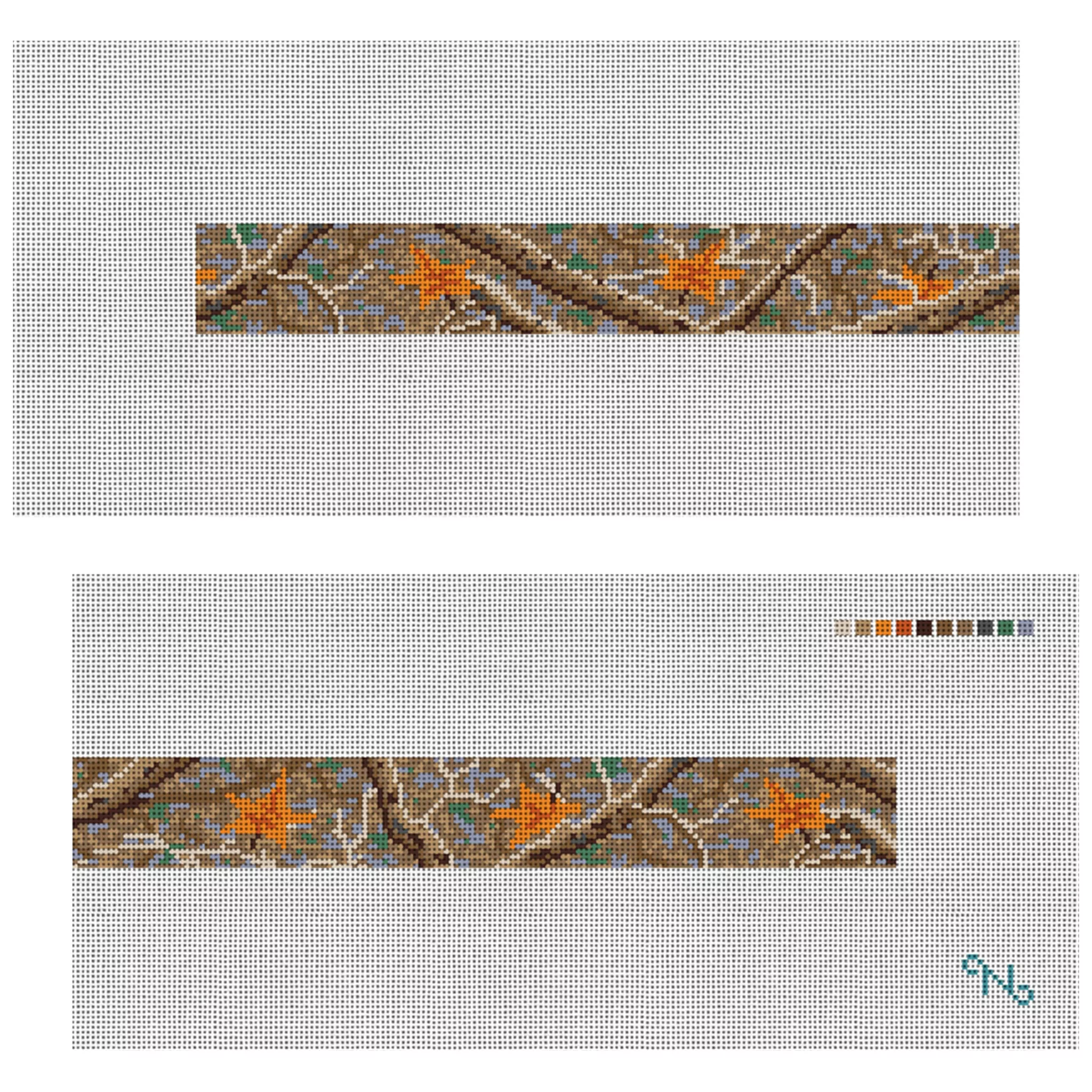 Leafy Camo Needlepoint Dog Collar Kit