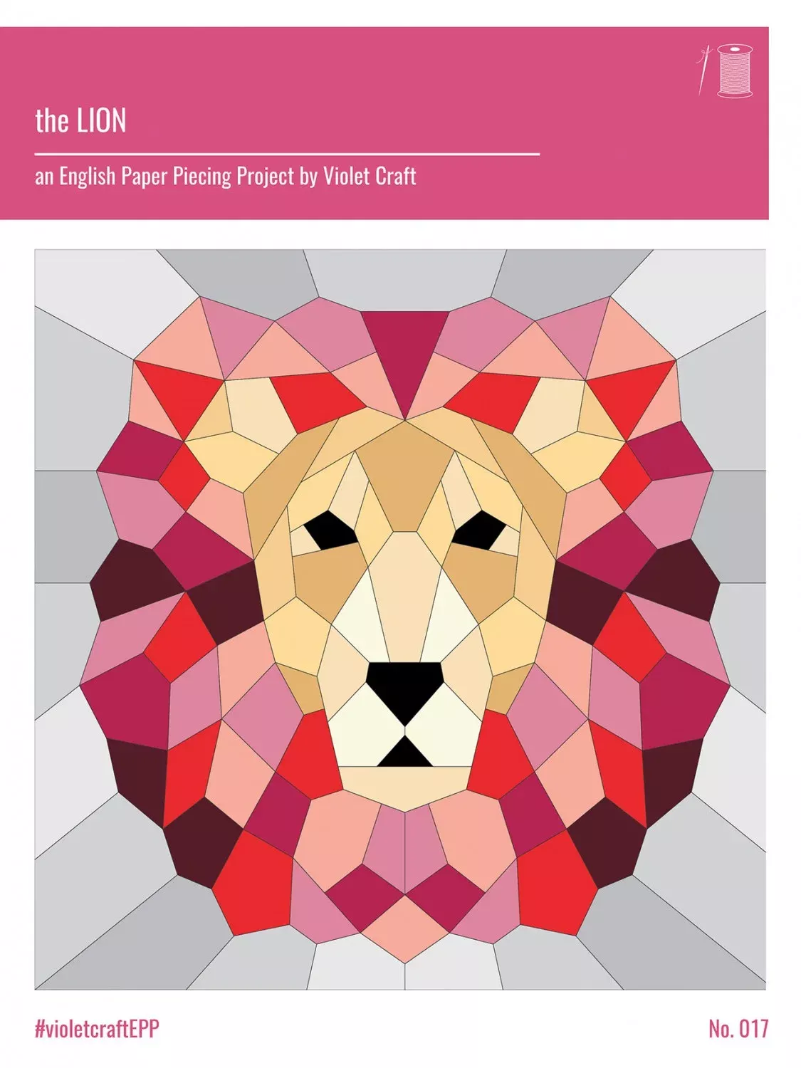 Lion English Paper Piecing Project by Violet Craft
