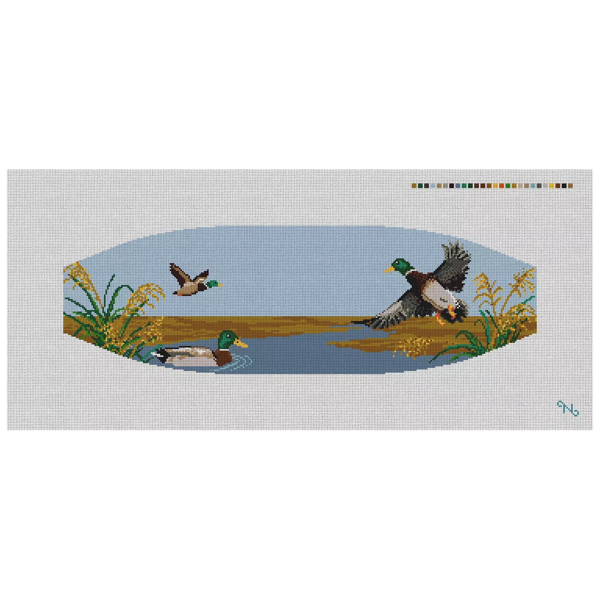 Mallard Ducks Cummerbund Needlepoint Kit