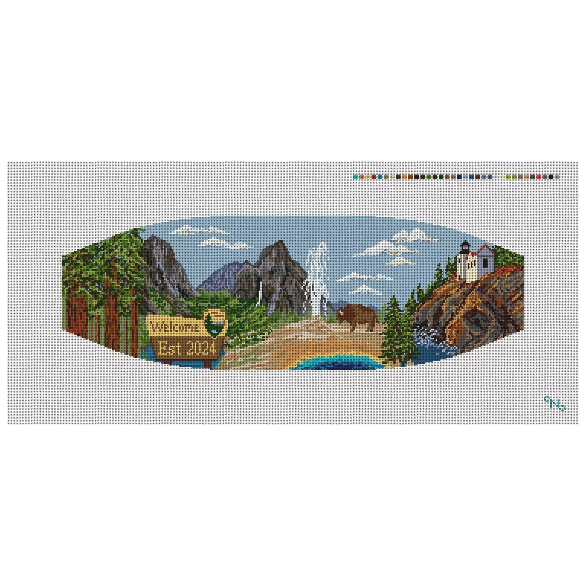 National Parks Needlepoint Cummerbund Kit