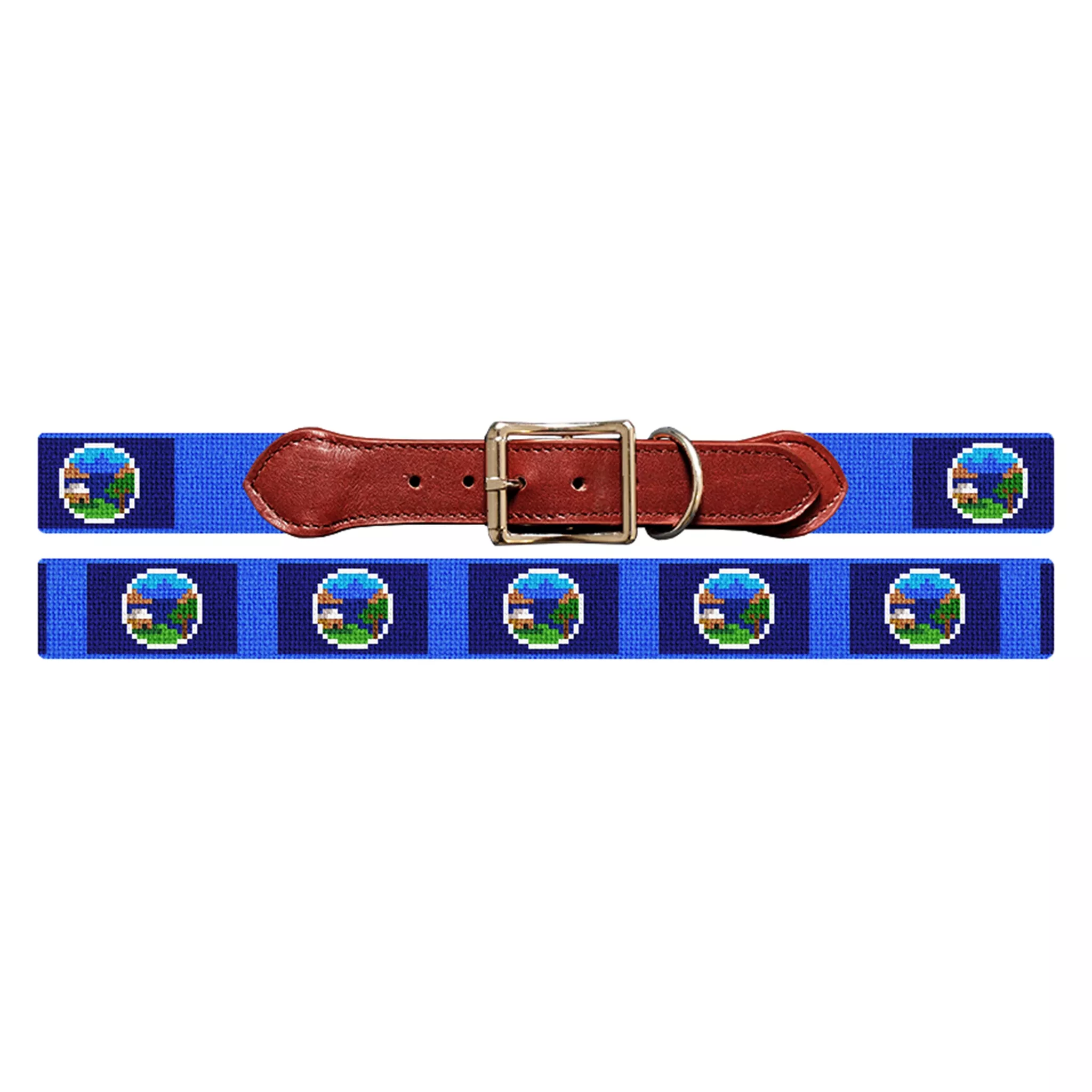 Nebraska Flag Needlepoint Dog Collar