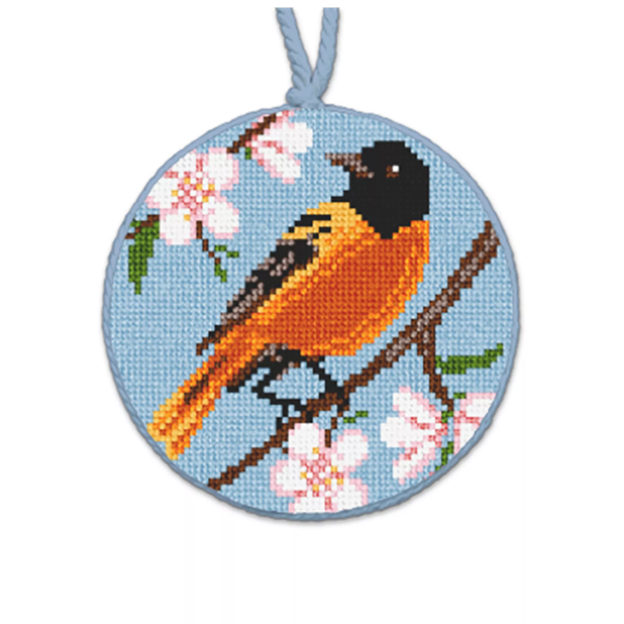 Oriole Needlepoint Ornament