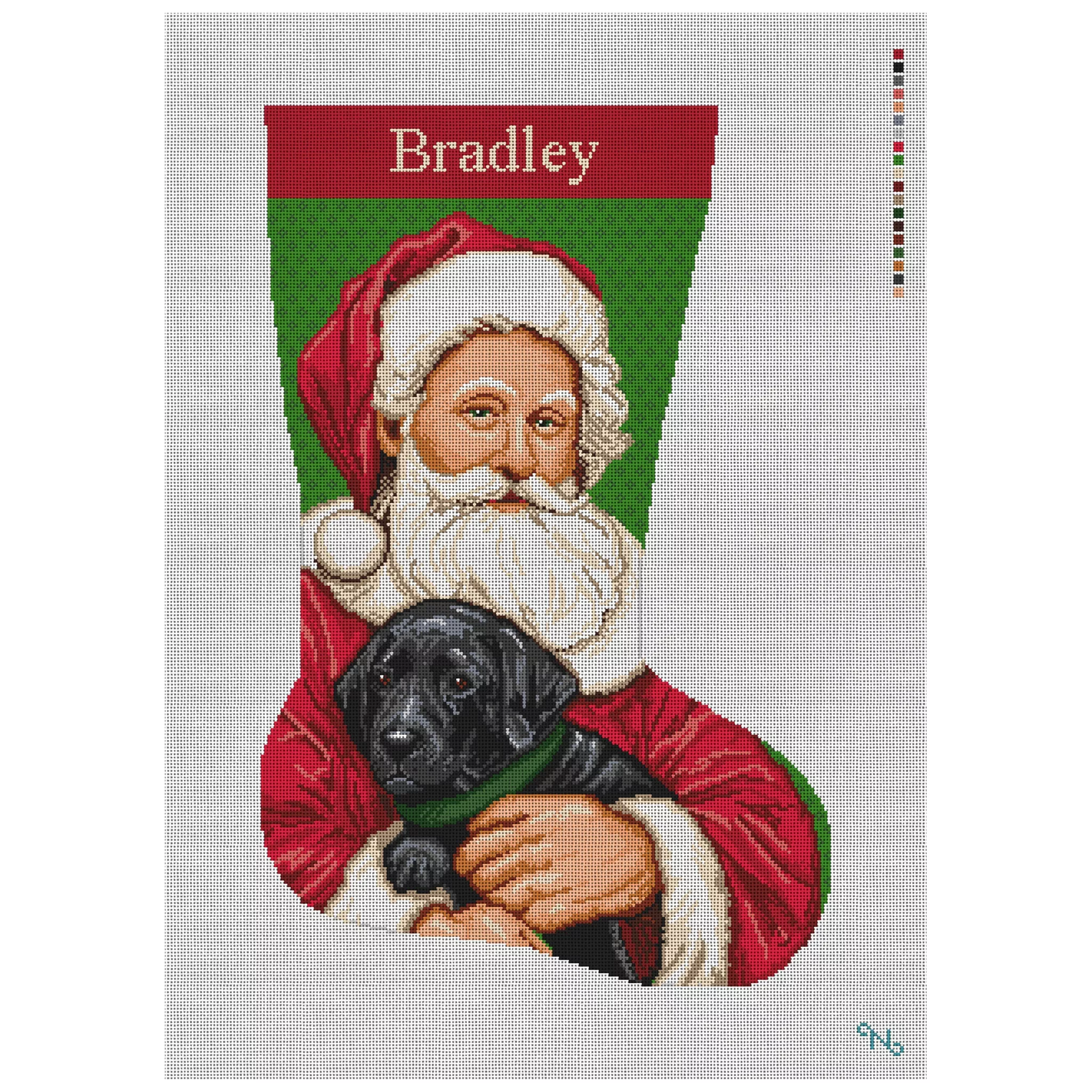 Paws and Claus Stocking Needlepoint Kit