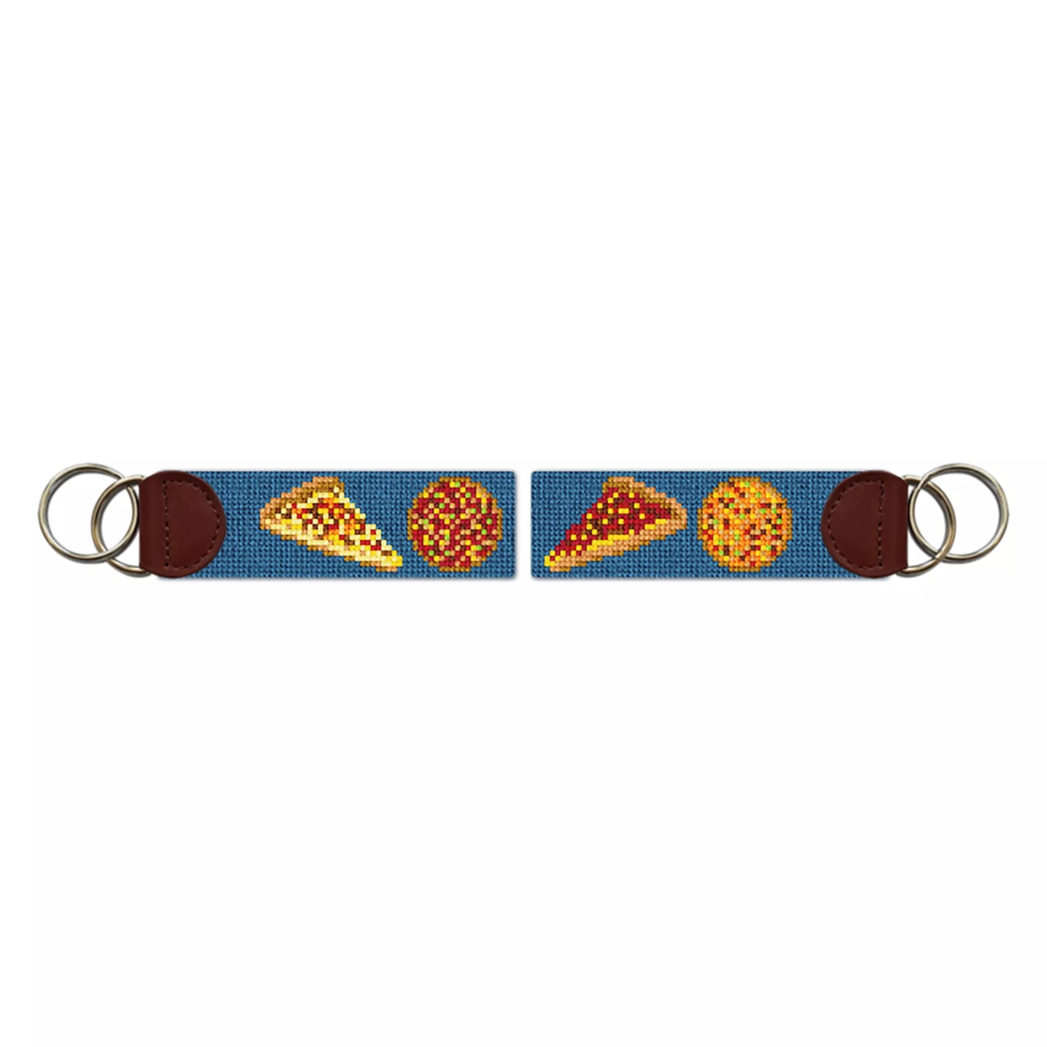 Perfect Pizza Needlepoint Key Fob