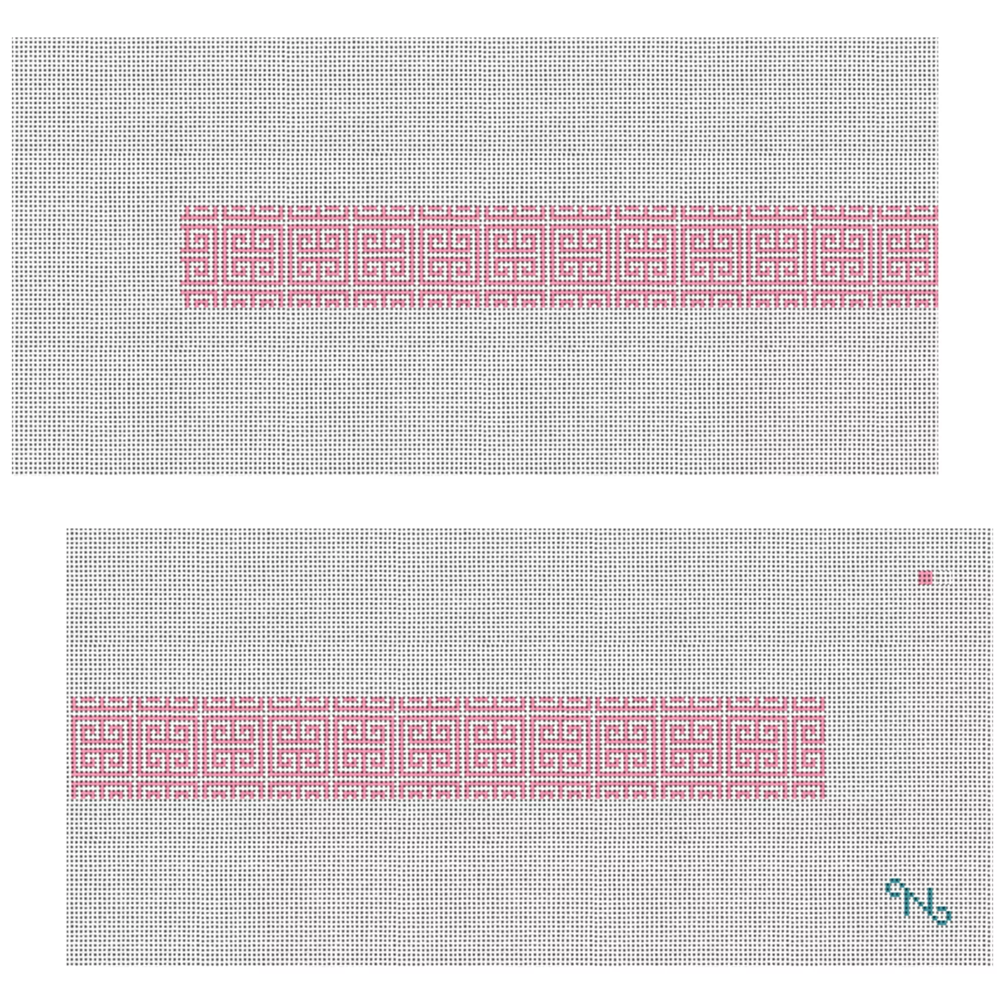 Pink Geometry Needlepoint Dog Collar Kit