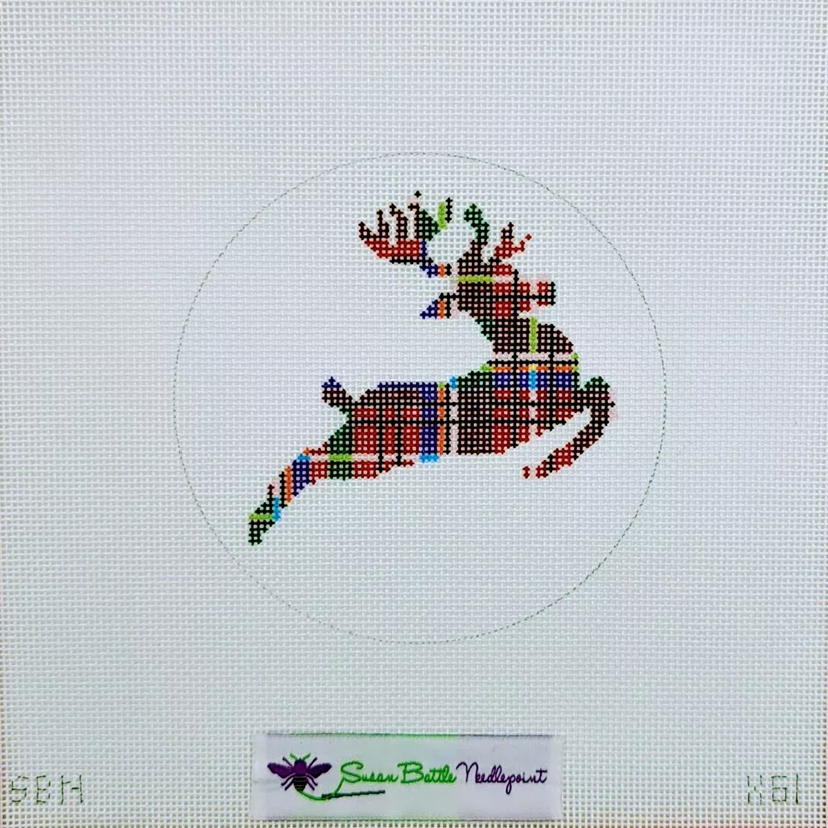 Plaid Reindeer Ornament X61