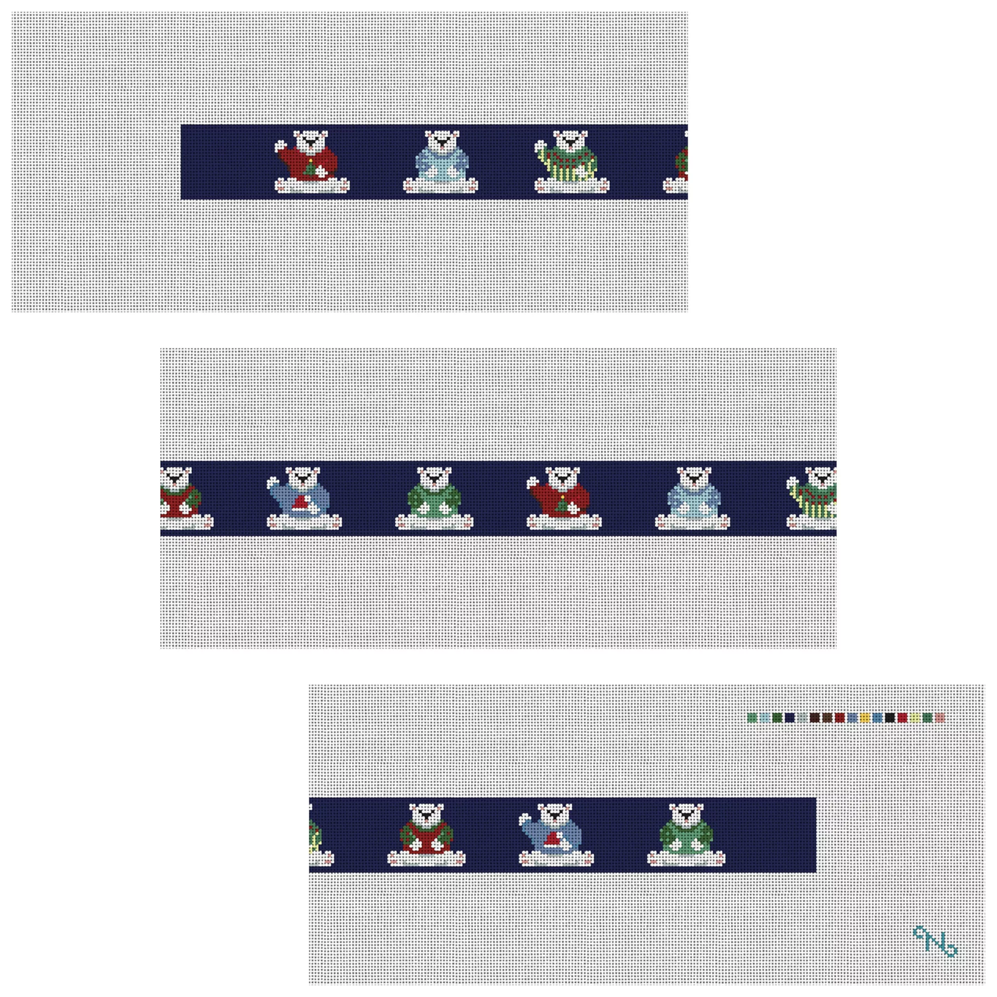 Polar Bear Holiday Needlepoint Belt Kit