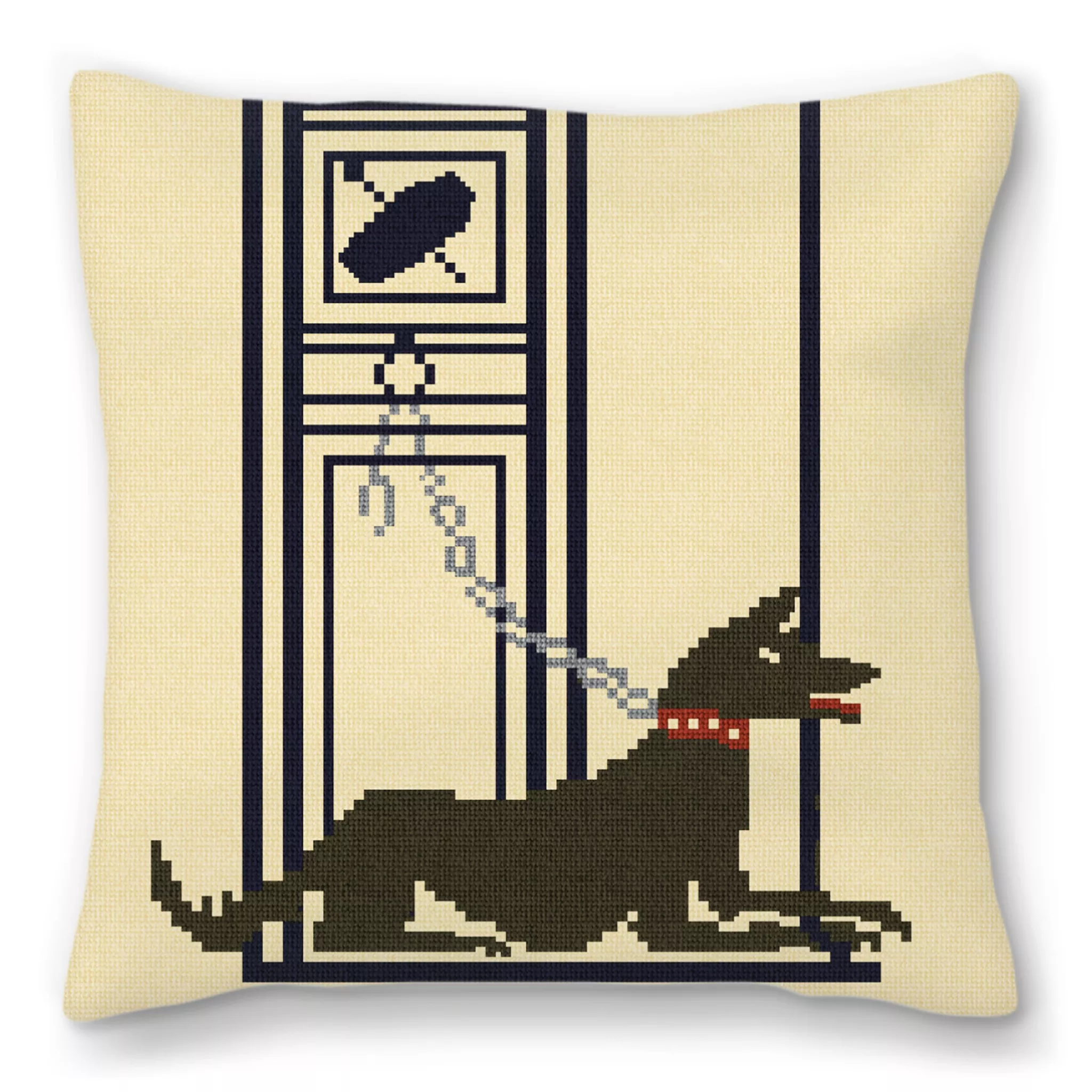 Pompeii Mosaic Guard Dog Needlepoint Pillow