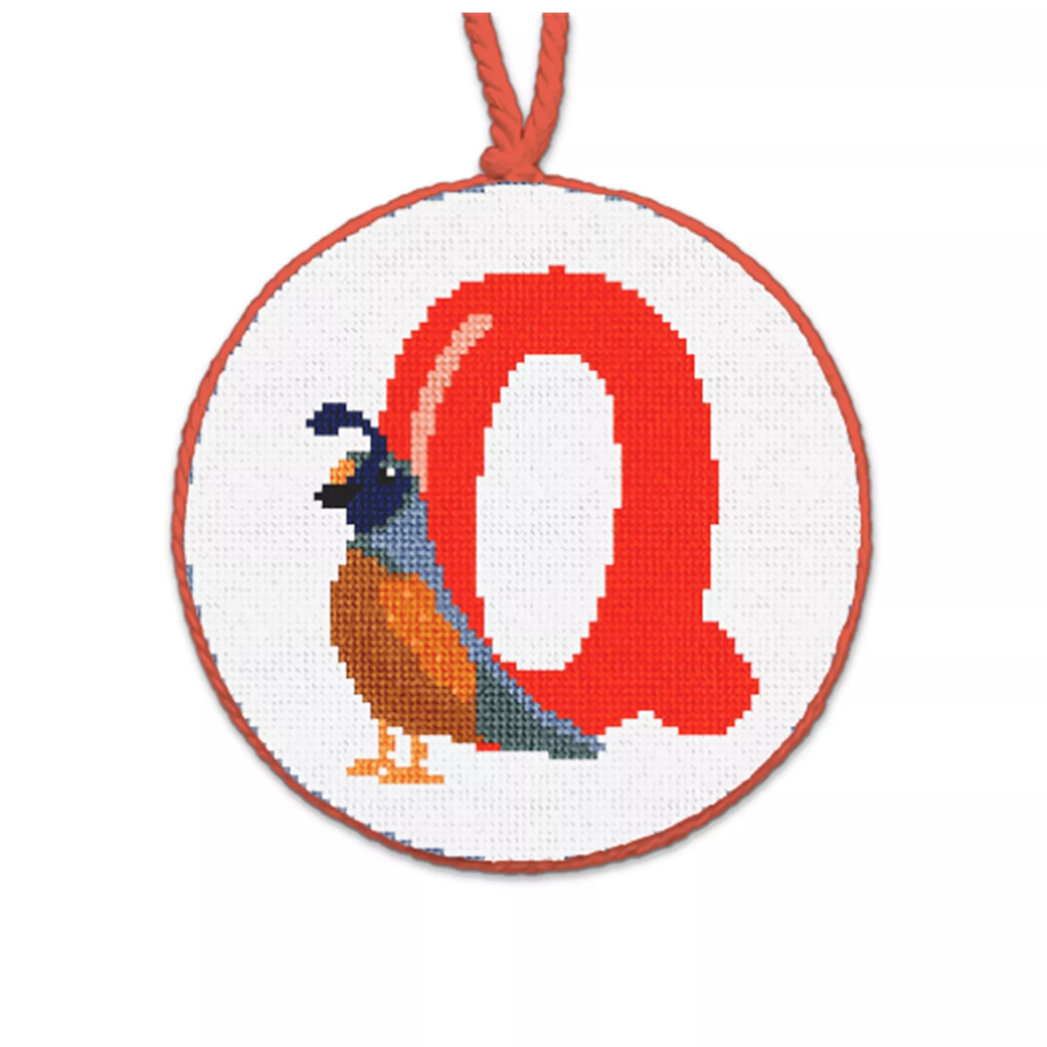 Quaint Quail Needlepoint Ornament