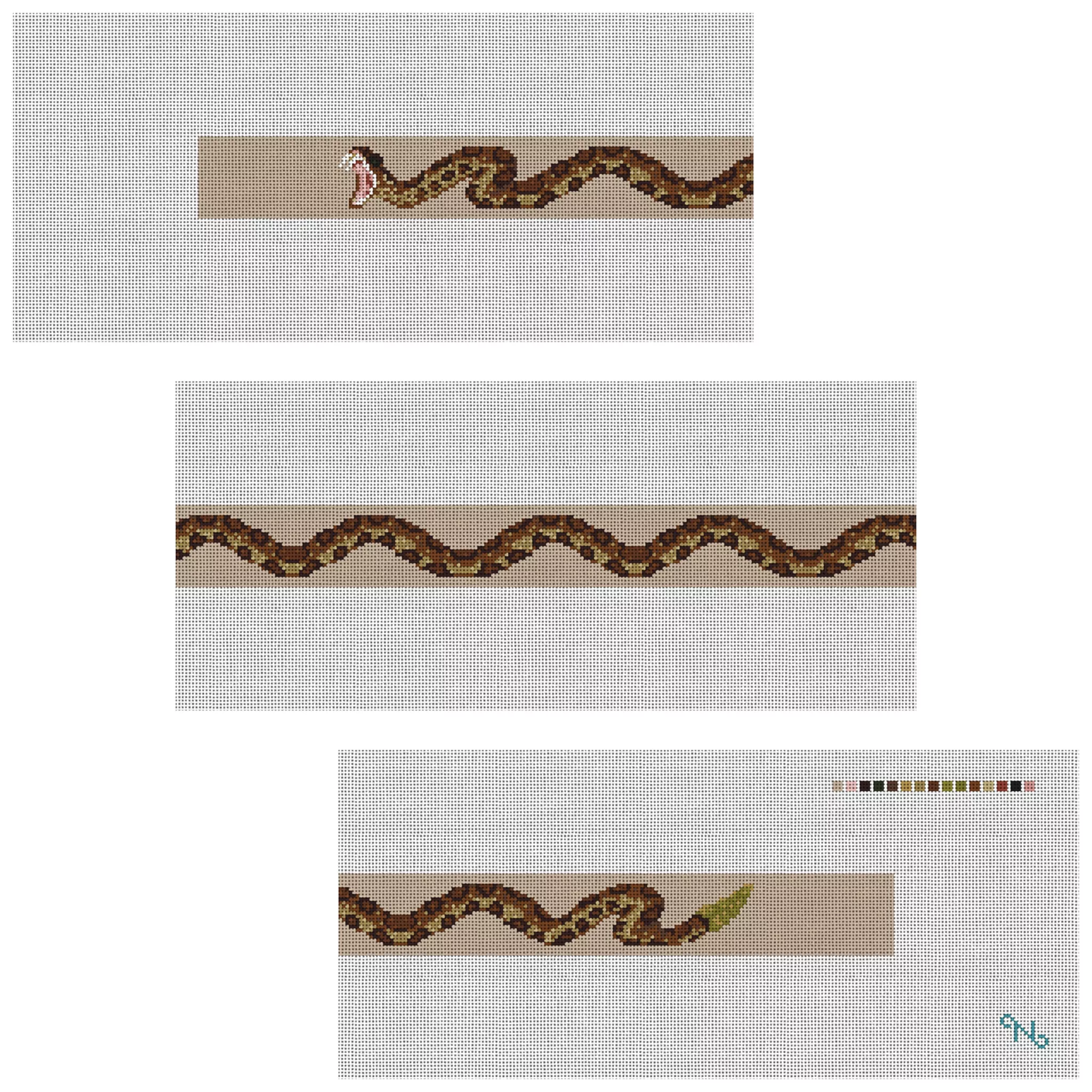 Rattlesnake Khaki Needlepoint Belt Kit