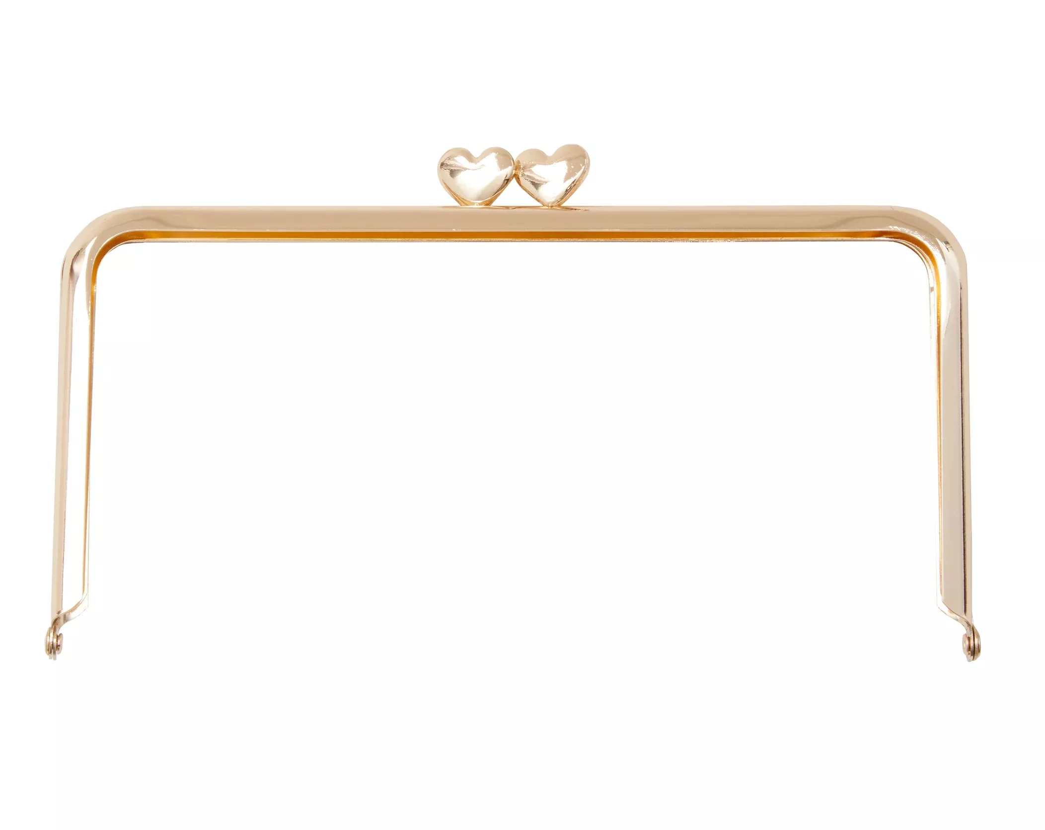 Rose Gold Rectangular Heart Purse Clasp