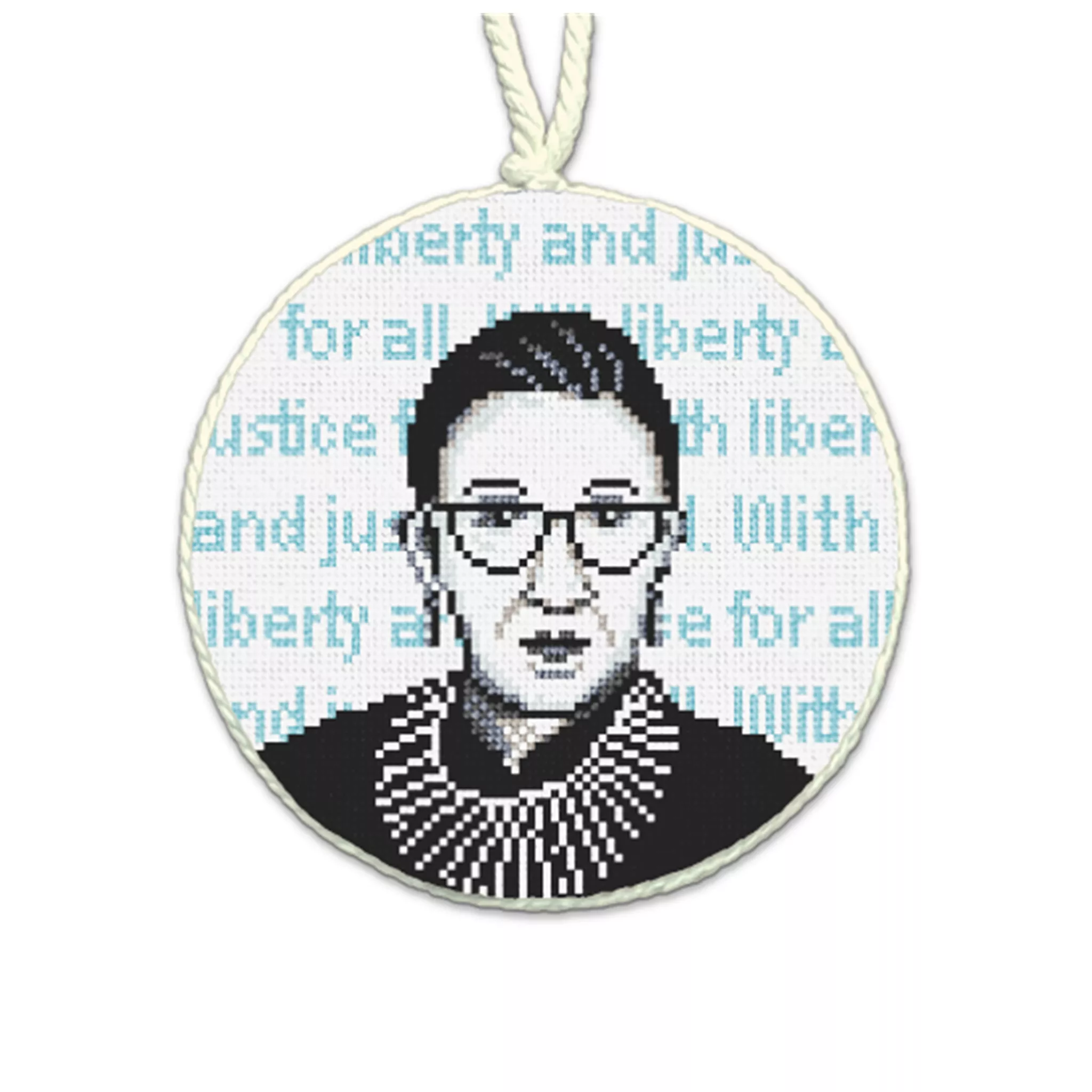 Ruth Bader Ginsburg Needlepoint Ornament