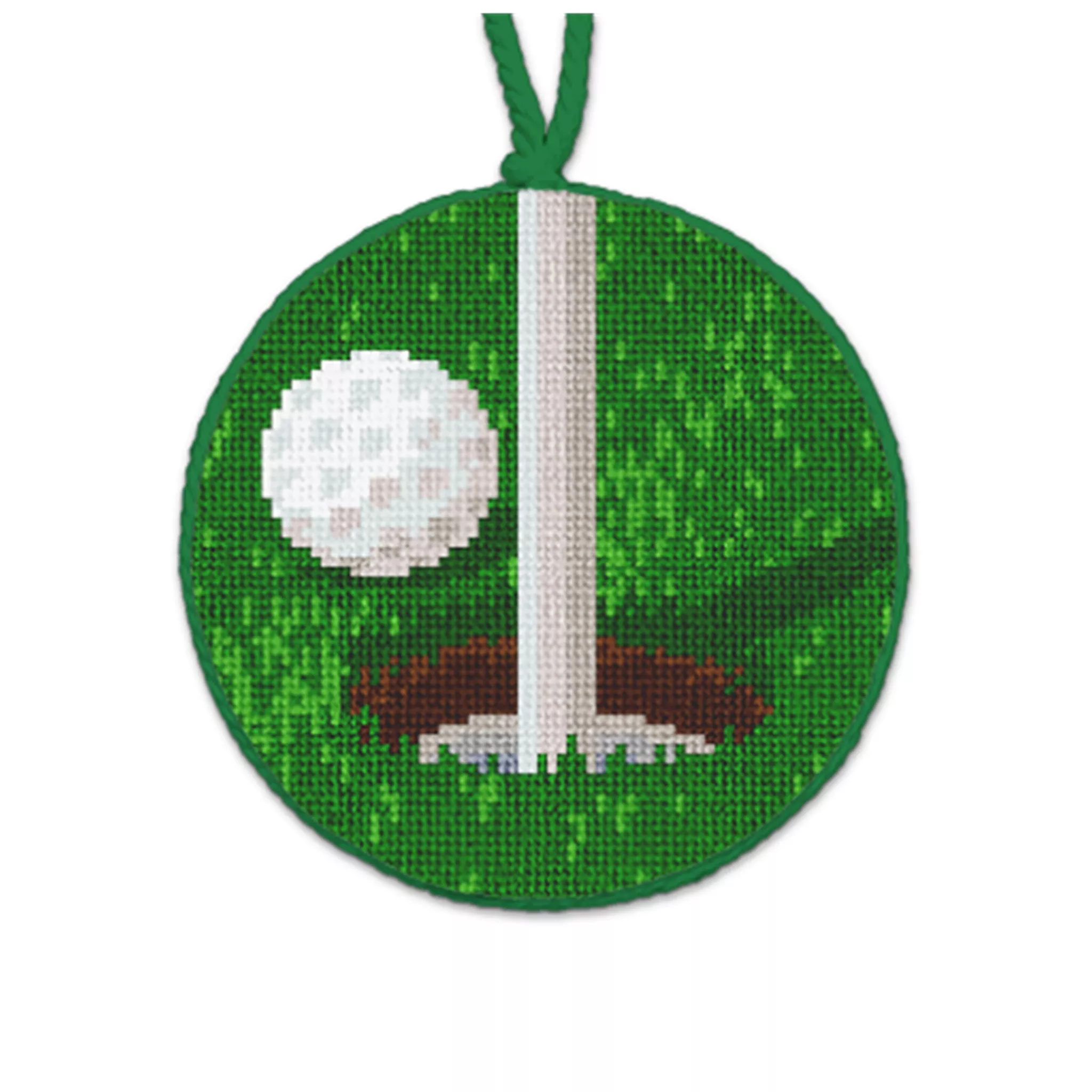 Santa's Hole In One Needlepoint Ornament