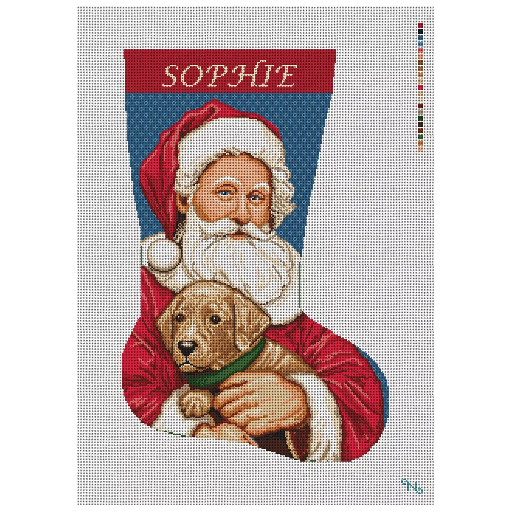 Santa's Little Helper Stocking Needlepoint Kit