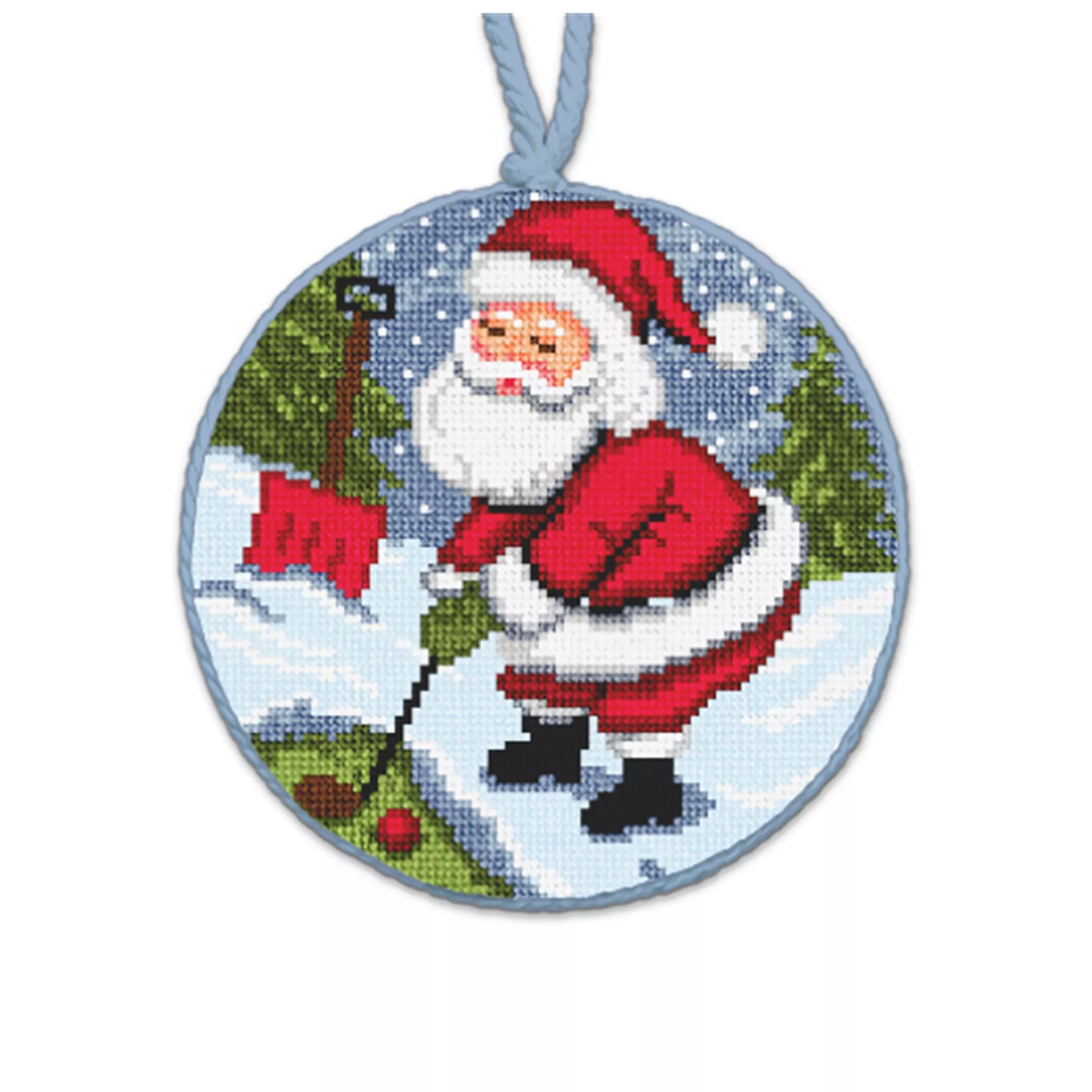 Santa's Putting Green Needlepoint Ornament