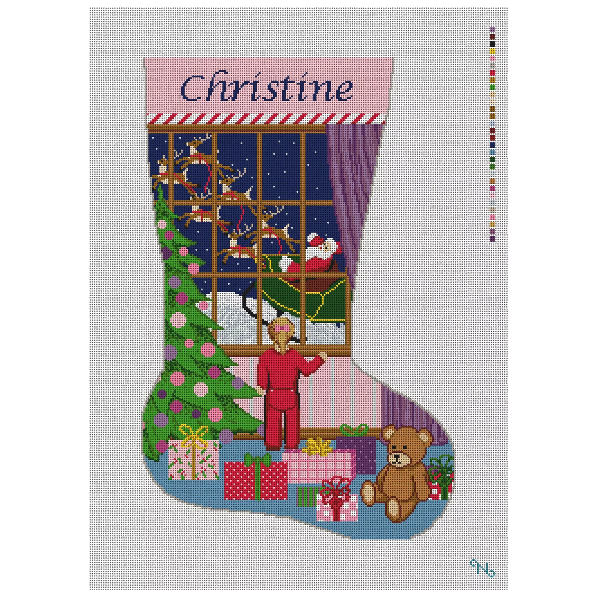 Santa Sighting Stocking Needlepoint Kit