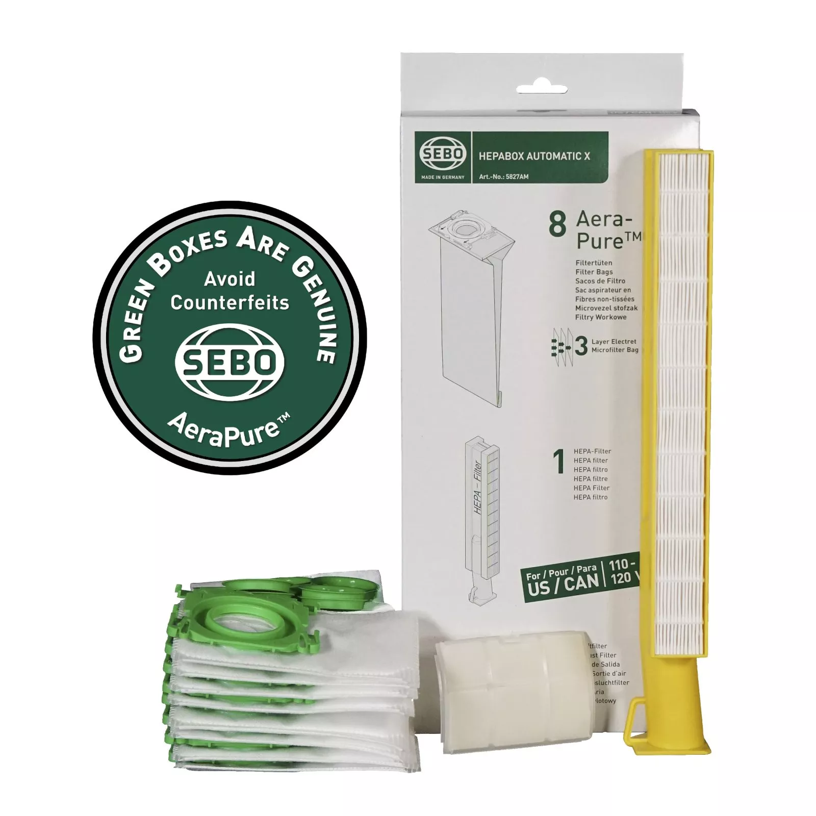 Sebo Service Box X4X5/X1/X2 Hepa Service Box 5827AM
