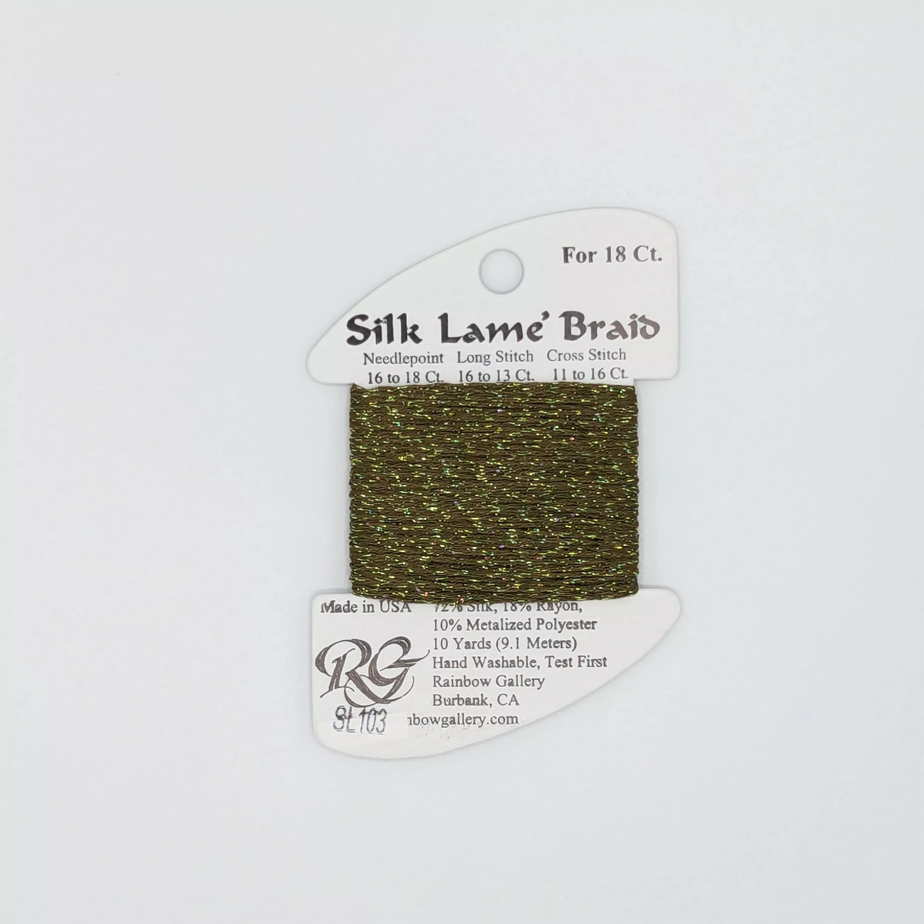 Silk Lame Braid Olive