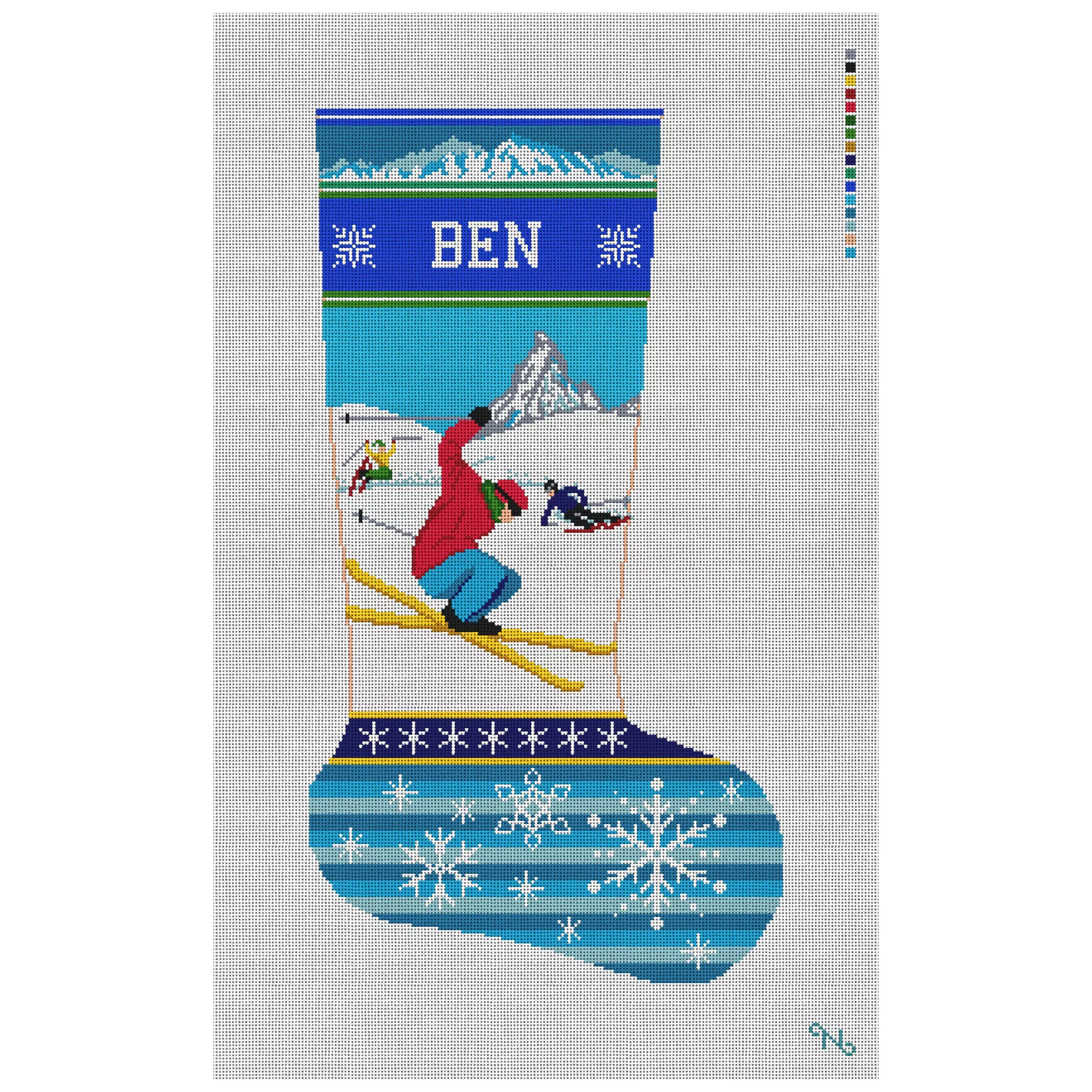 Ski Fun Christmas Stocking Needlepoint Kit