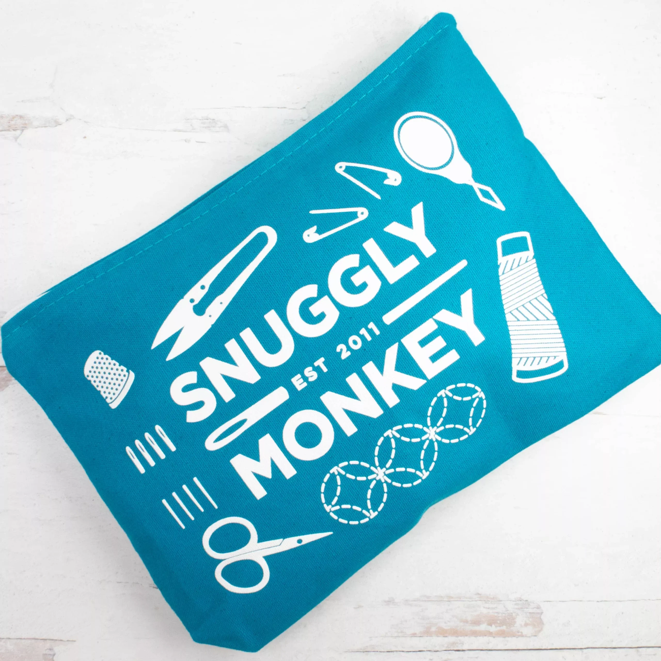 Snuggly Monkey Double Sided Project Bag