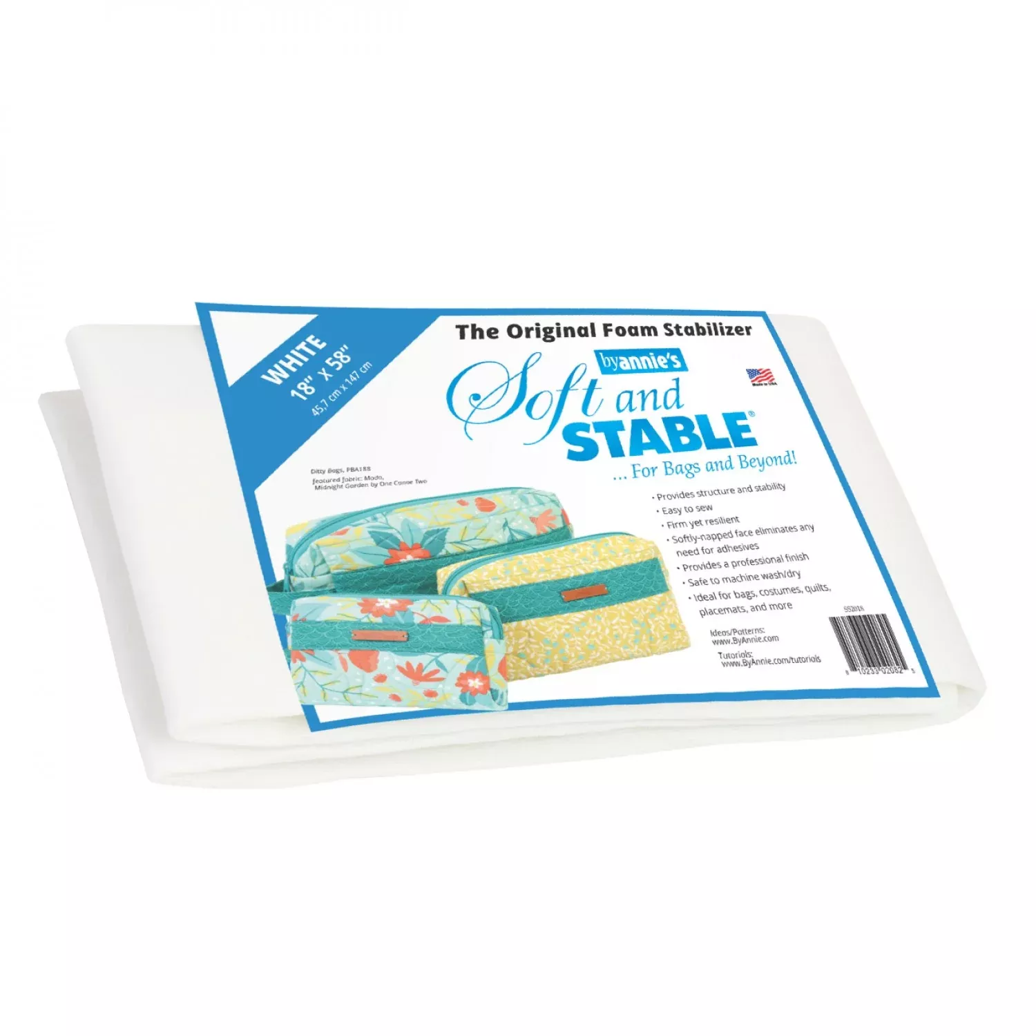 Soft and Stable White 100% Polyester Foam Stabilizer 18in x 58in