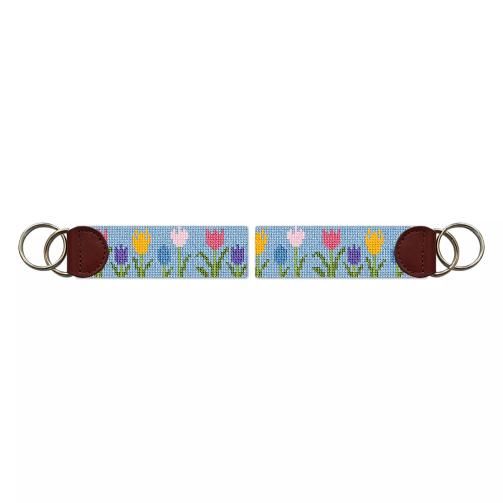 Spring Tulips Needlepoint Key Fob