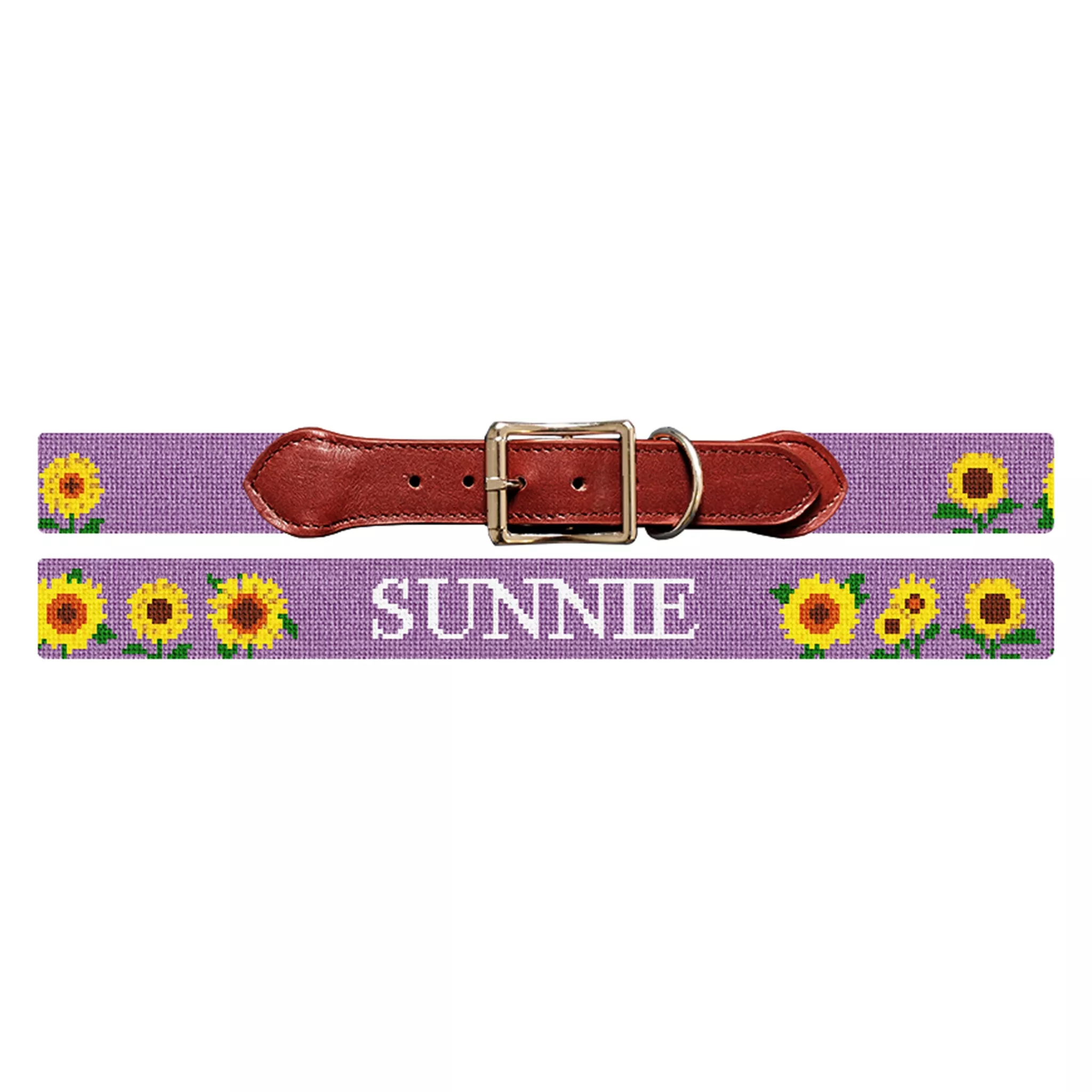 Sunflower Needlepoint Dog Collar