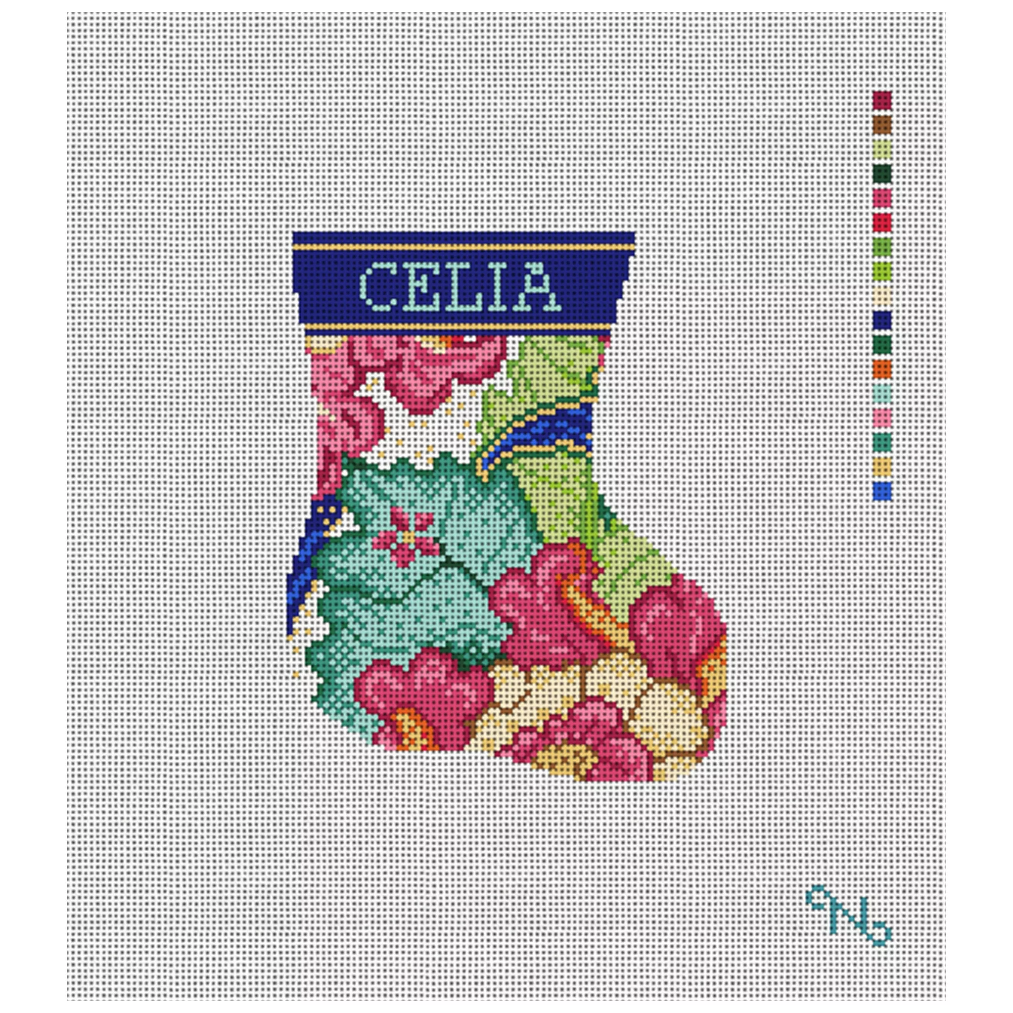Tobacco Leaf Mini Stocking Needlepoint Kit