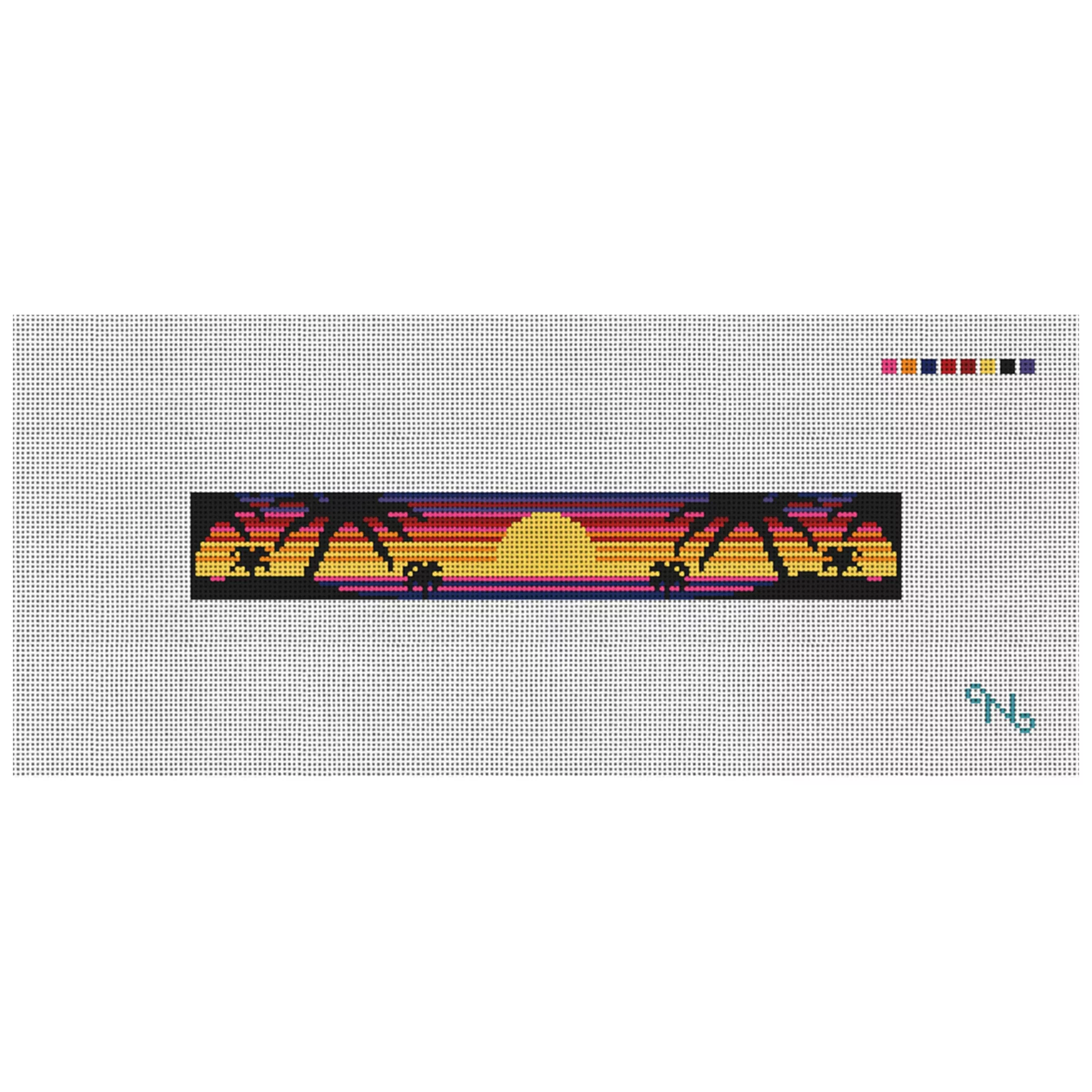 Tropical Sunset Needlepoint Key Fob Kit