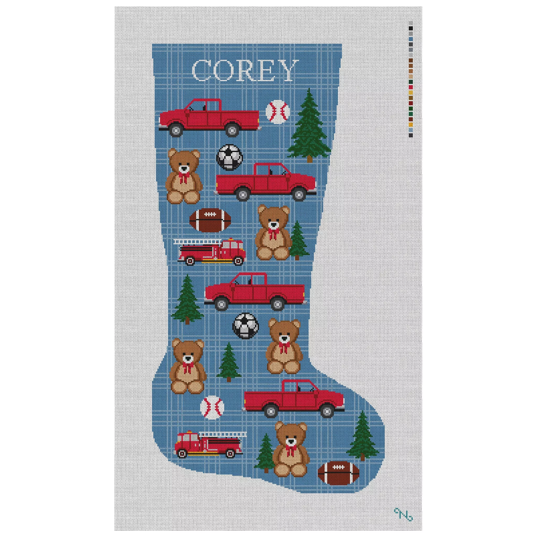 Truckloads of Cheer Stocking Needlepoint Kit