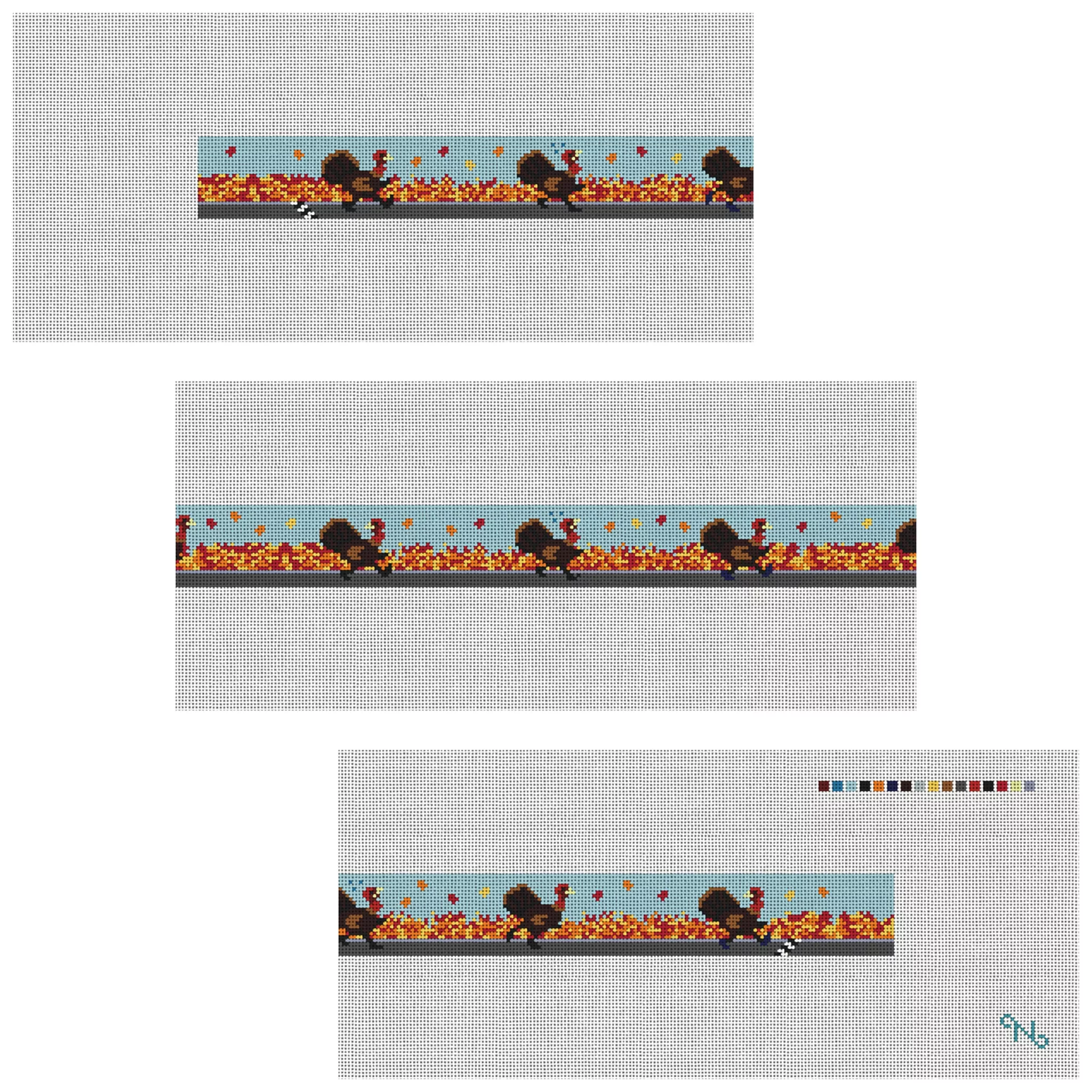 Turkey Trot Needlepoint Belt Kit