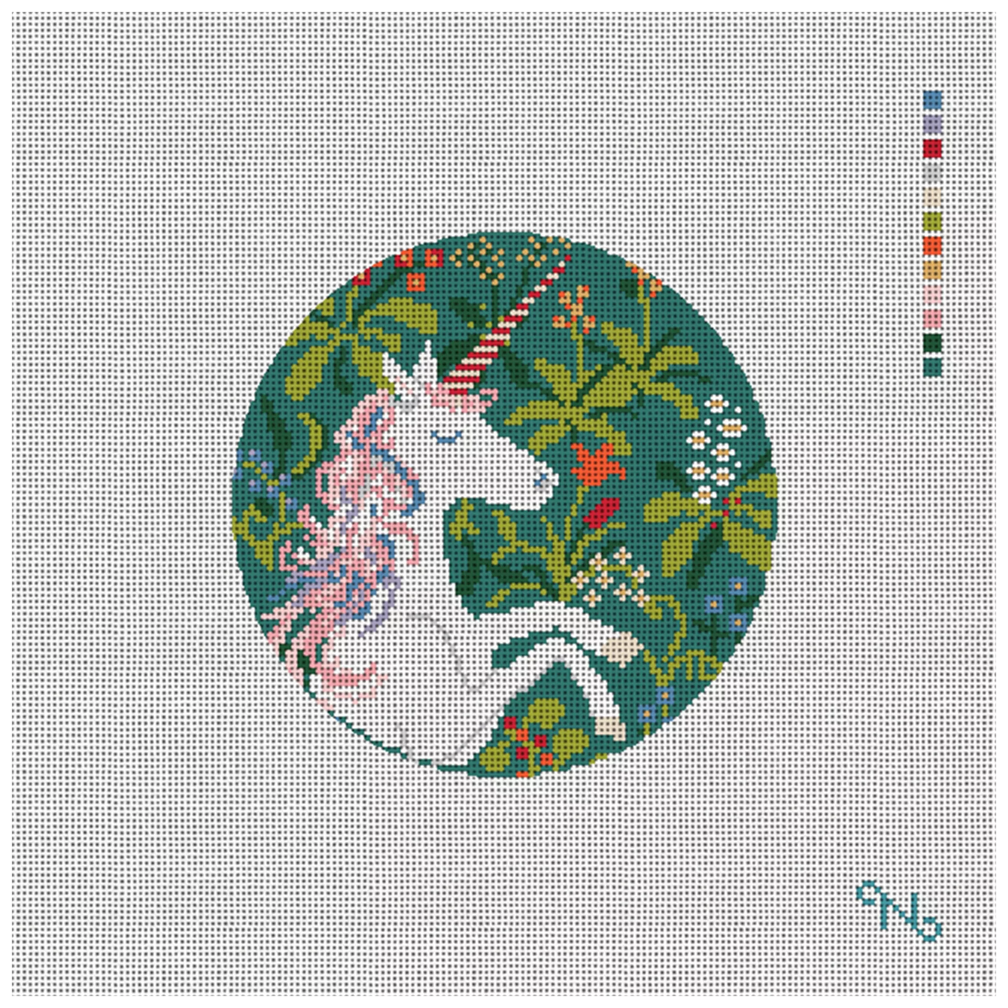 Unicorn Forest Needlepoint Ornament Kit