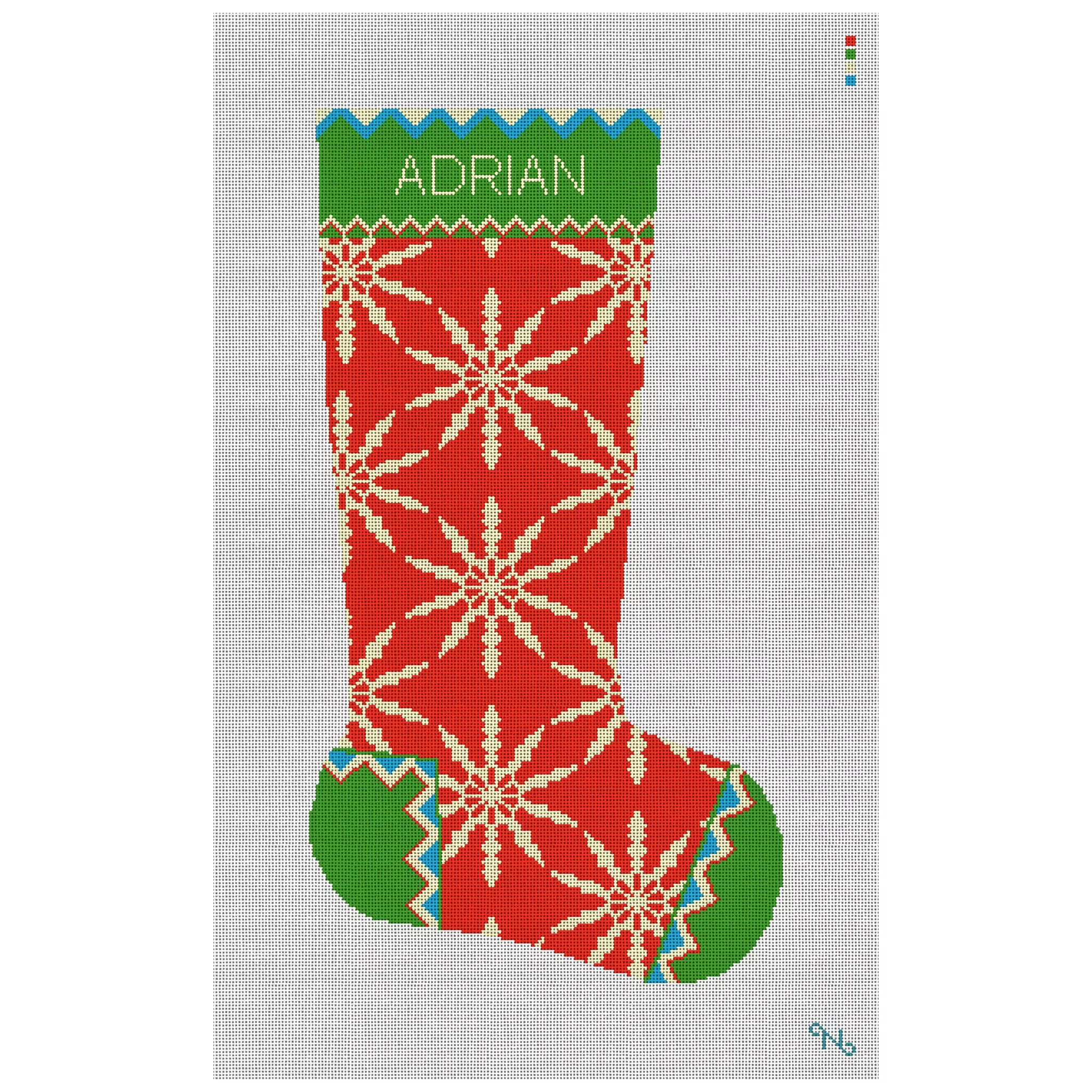 Winterthur Red Needlepoint Stocking Kit