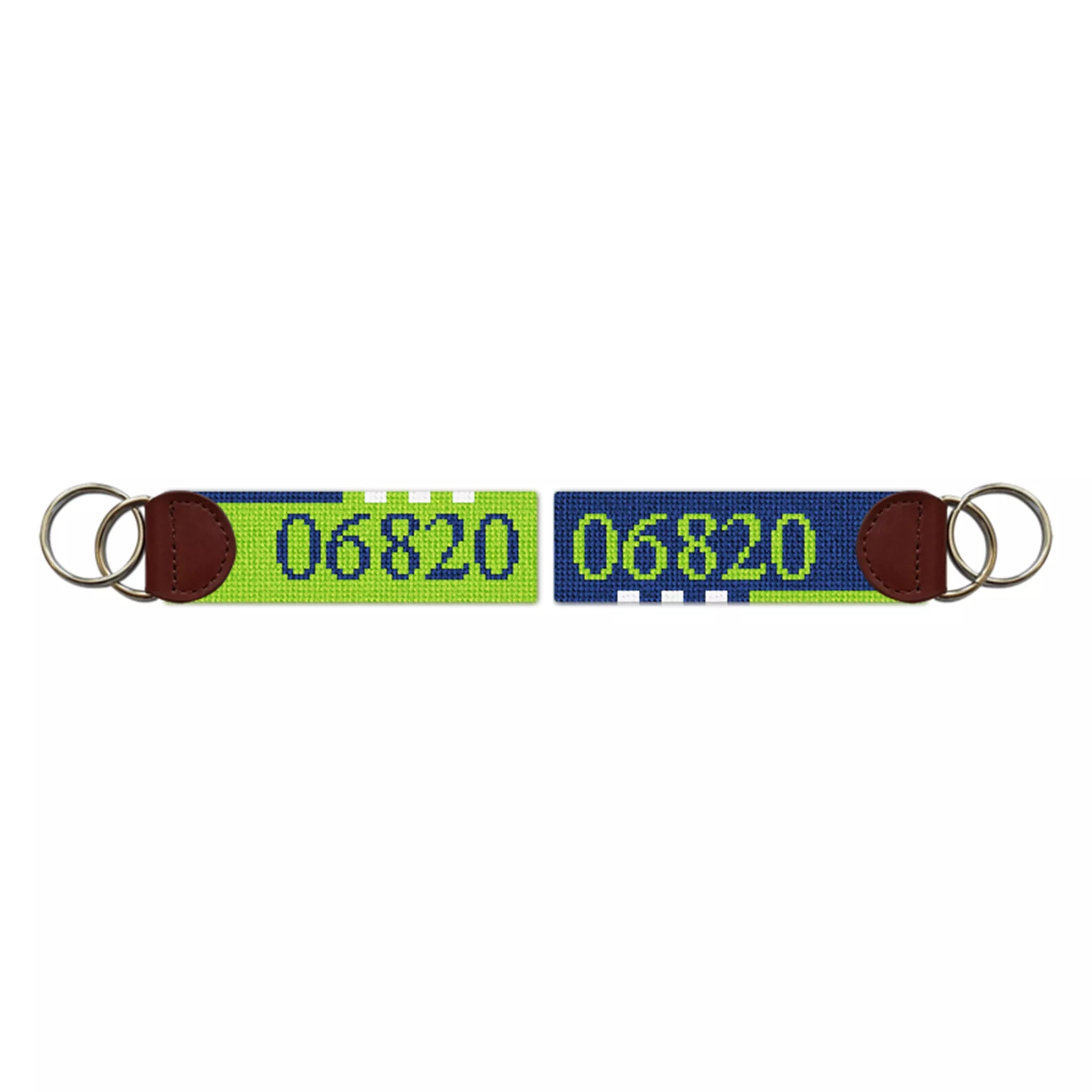 Zip Code Needlepoint Key Fob