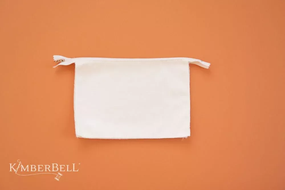 Zipper Pouch Blank, Canvas, Cream, Large -